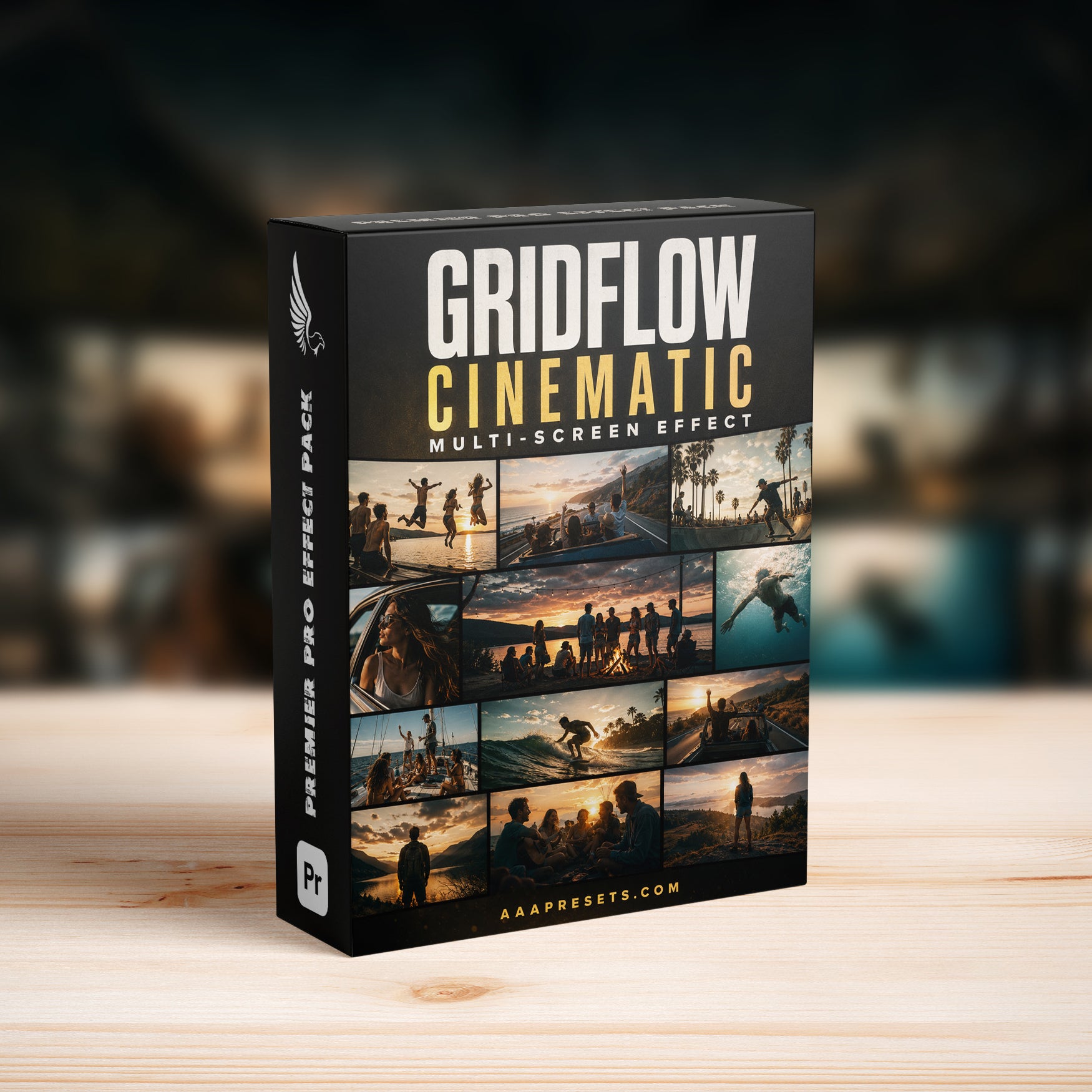 GridFlow Cinematic Multi-Screen Effect for Premiere Pro FHD