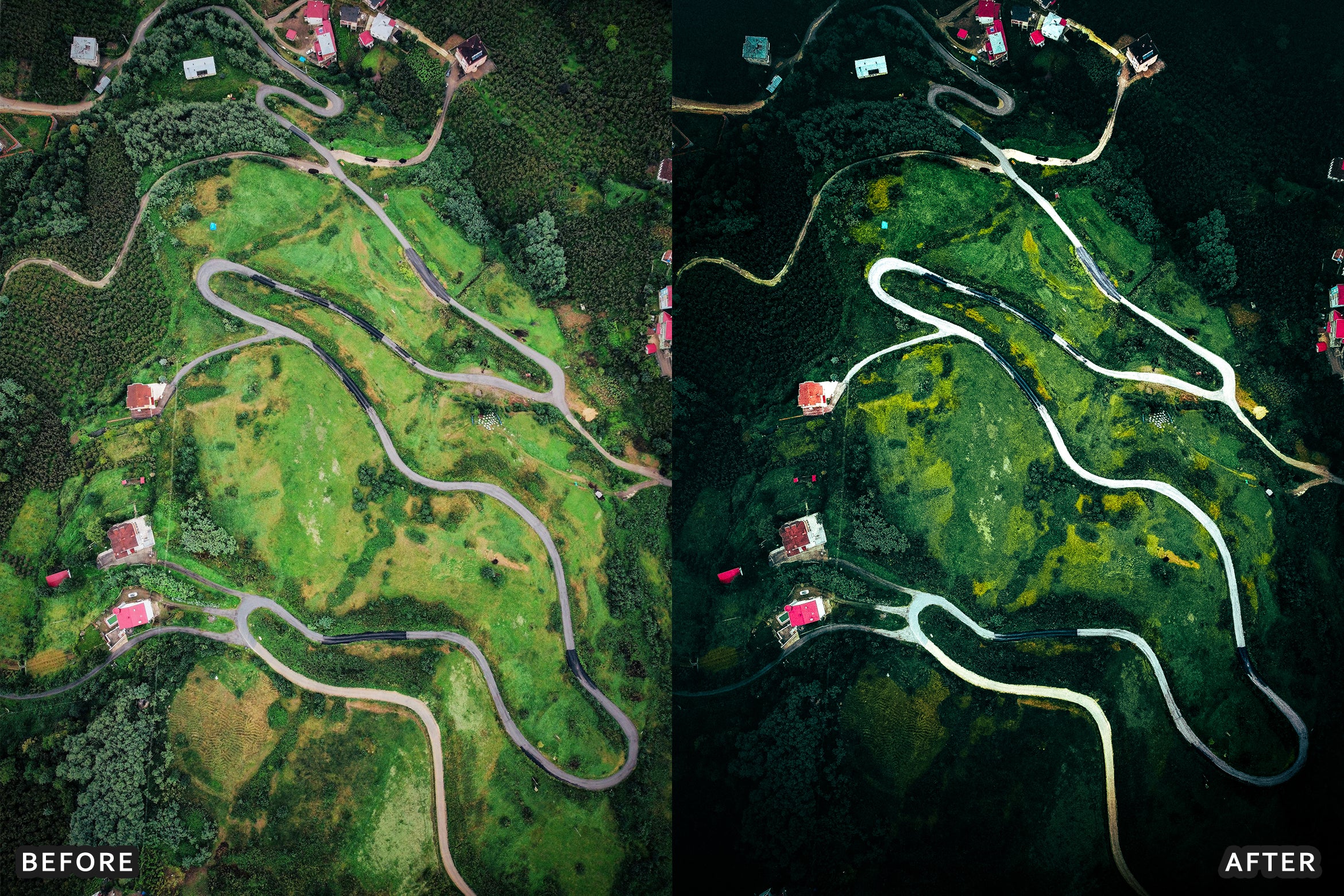 50+ AI-Optimized Cinematic Drone Lightroom Presets Bundle