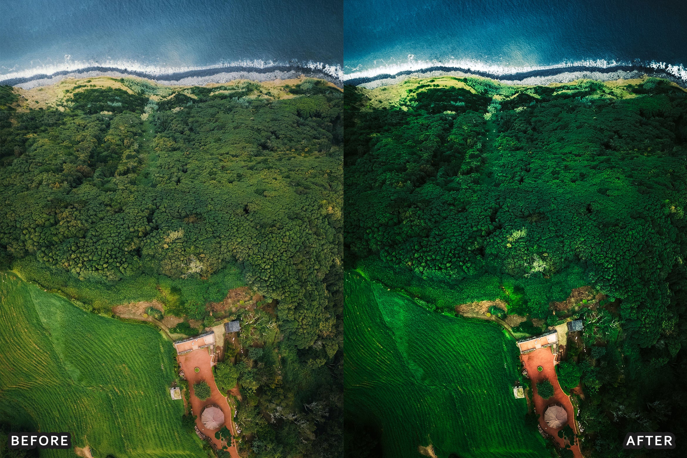 50+ AI-Optimized Cinematic Drone Lightroom Presets Bundle