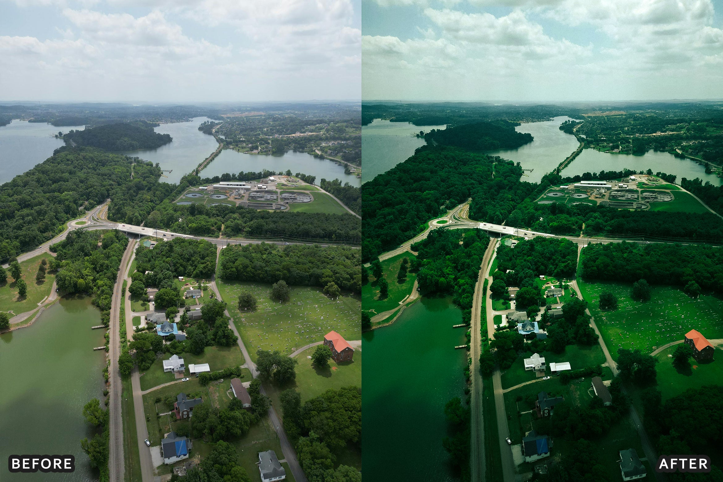 50+ AI-Optimized Cinematic Drone Lightroom Presets Bundle