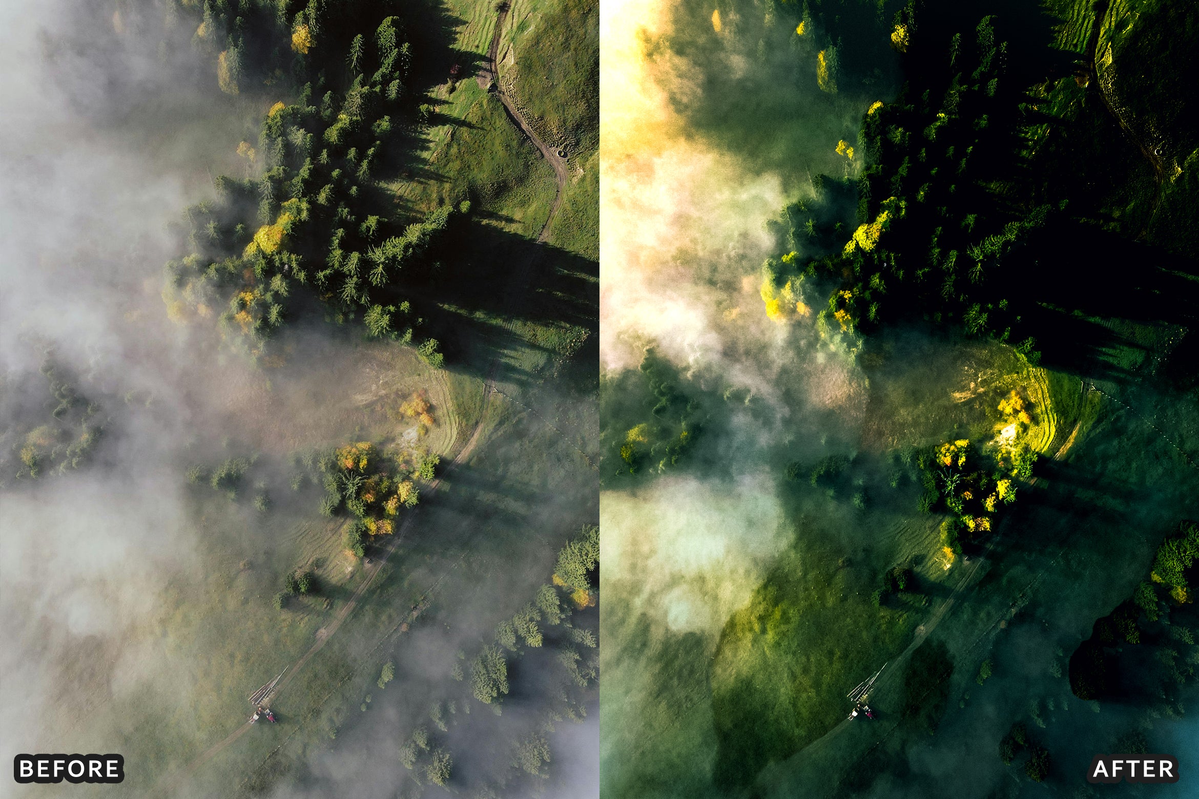 50+ AI-Optimized Cinematic Drone Lightroom Presets Bundle