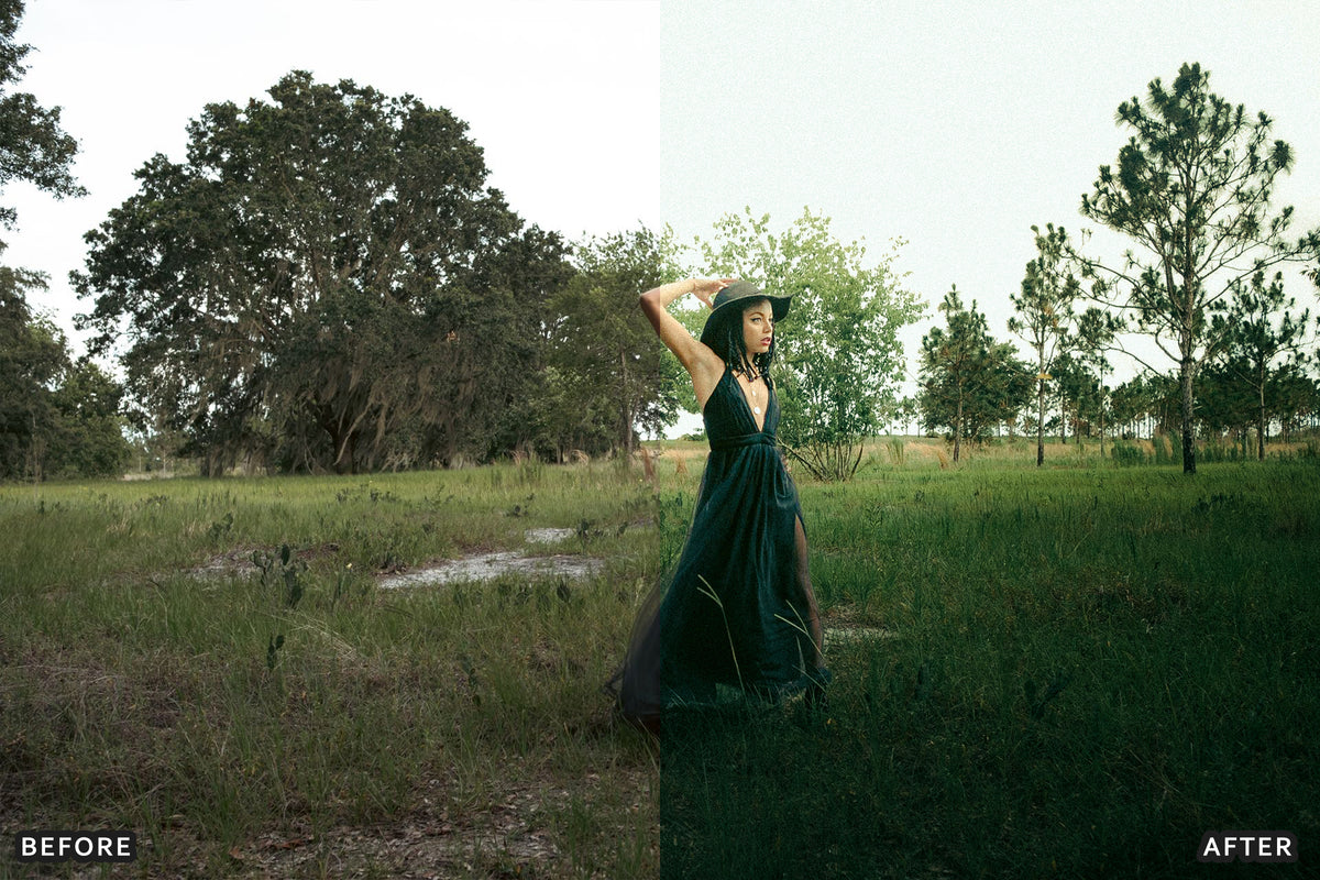Witchcore Editorial Lightroom Presets before and after photo example 23