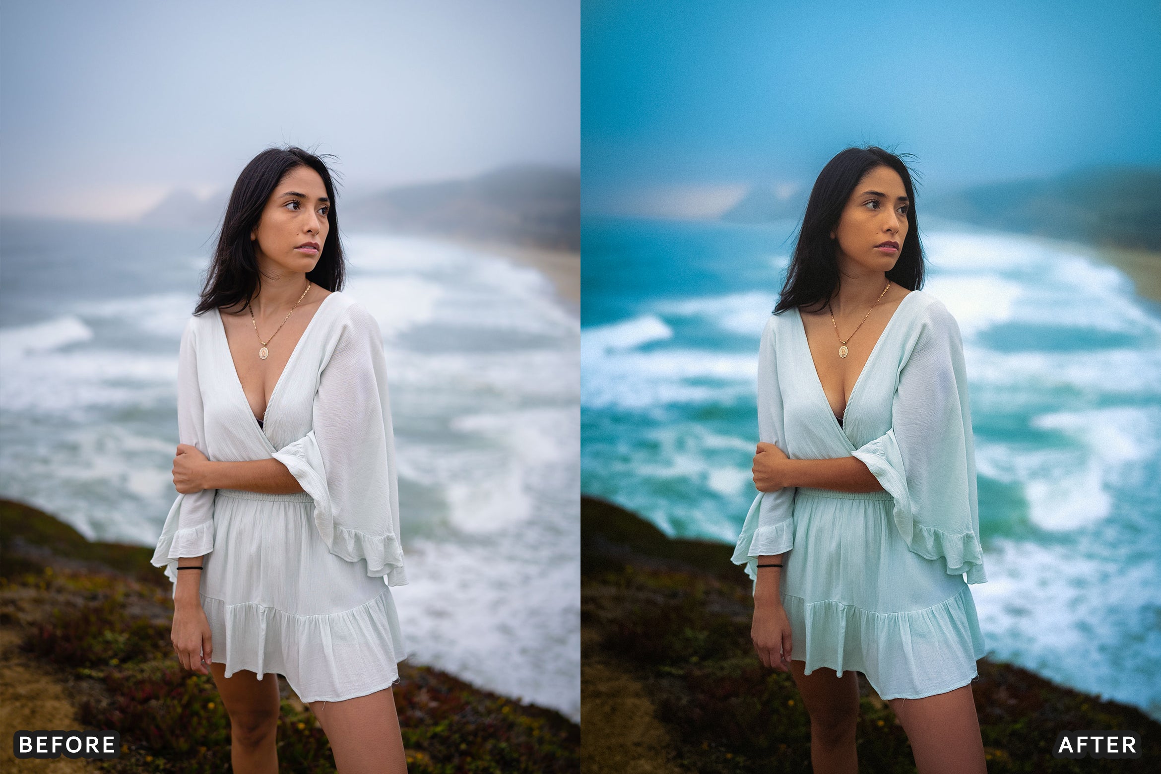 AI-Optimized Coastal Mist Portrait Lightroom Presets