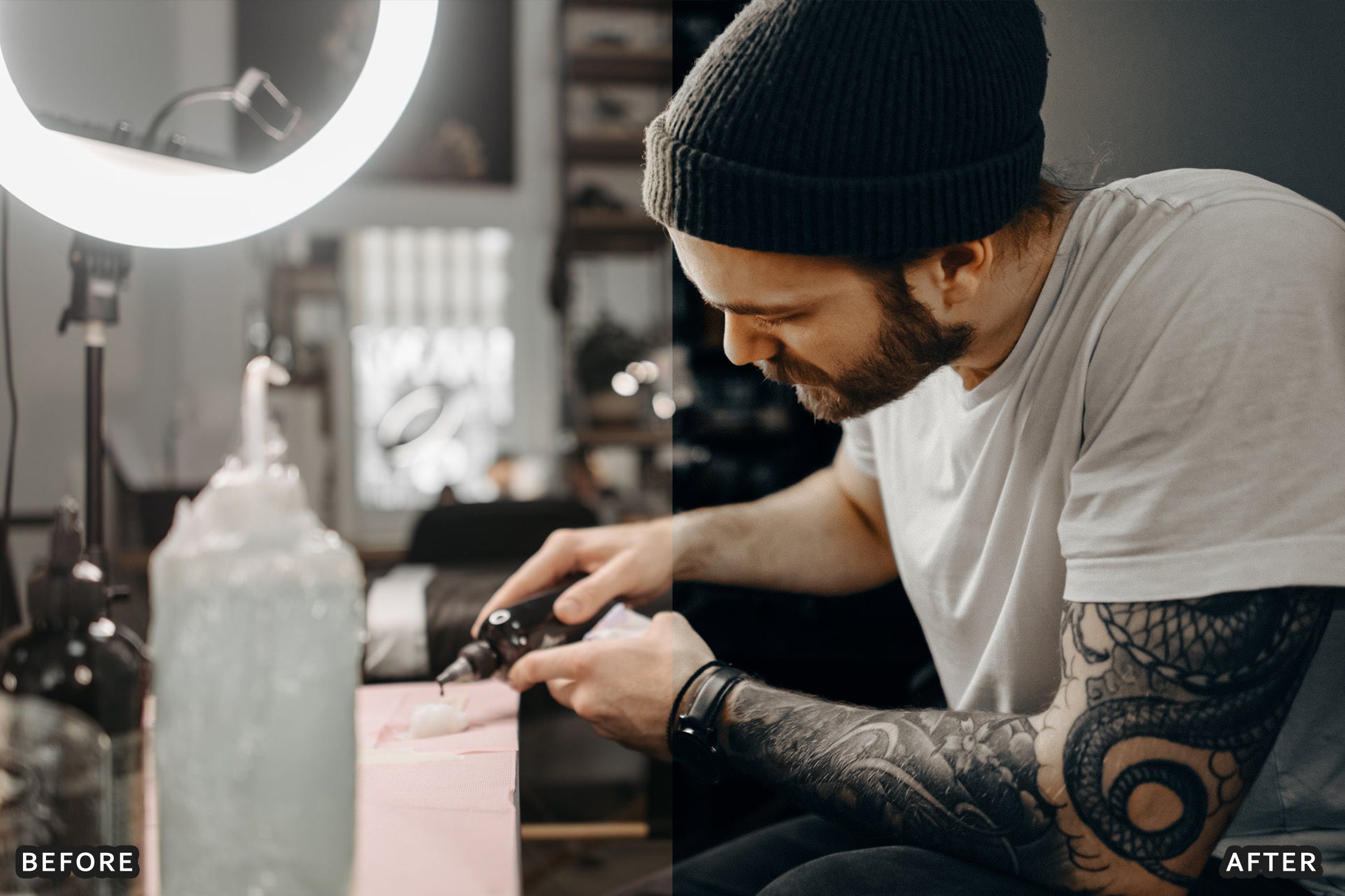 AI-Optimized Ink & Shadow Tattoo Lightroom Presets