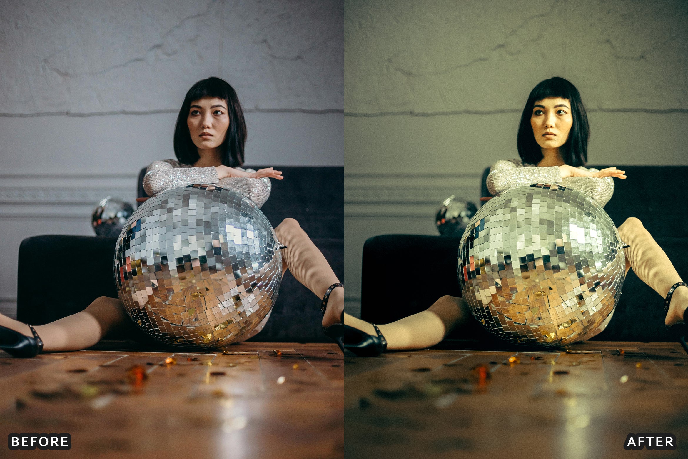 AI-Optimized Champagne Noir Glam Lightroom Presets