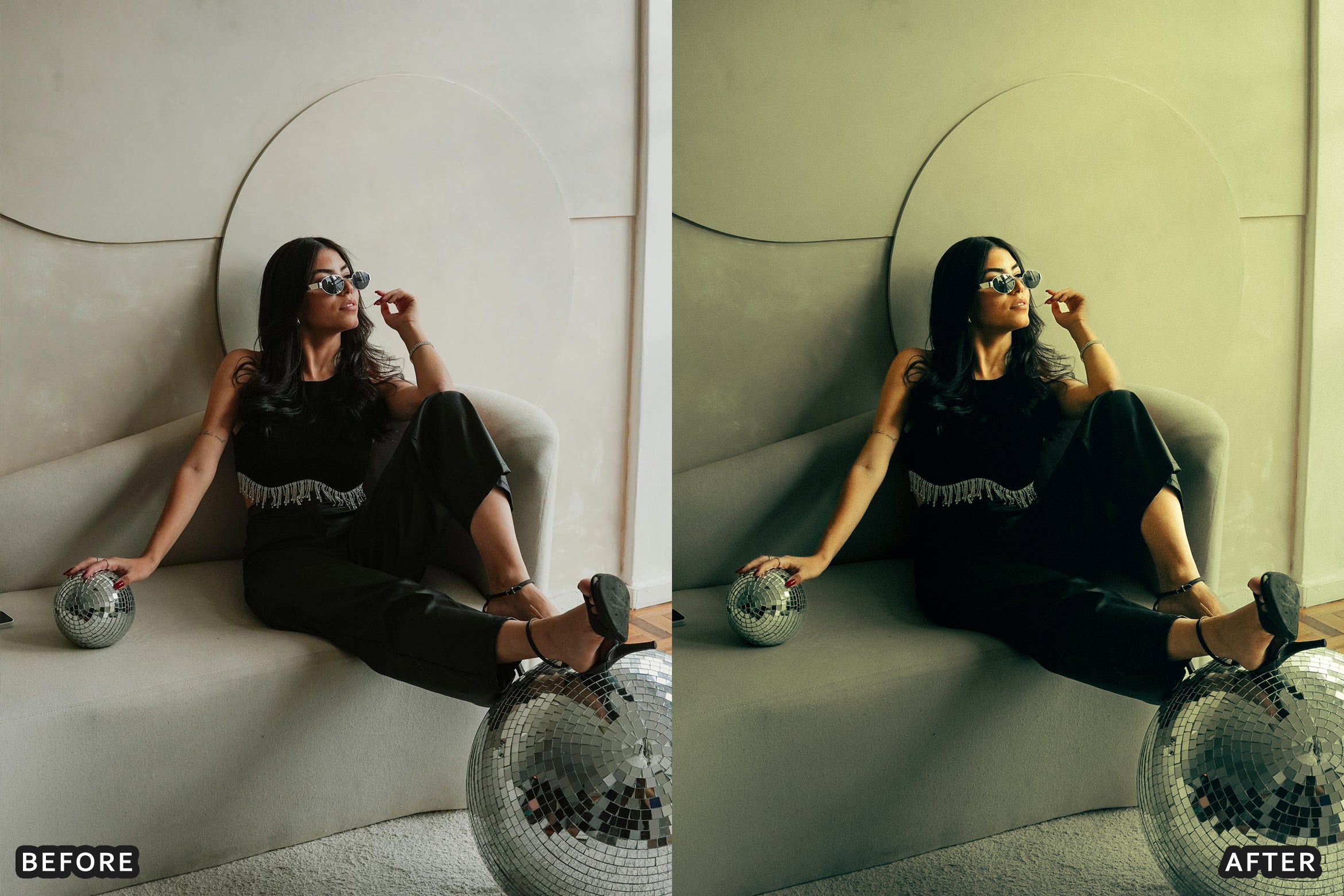 AI-Optimized Champagne Noir Glam Lightroom Presets