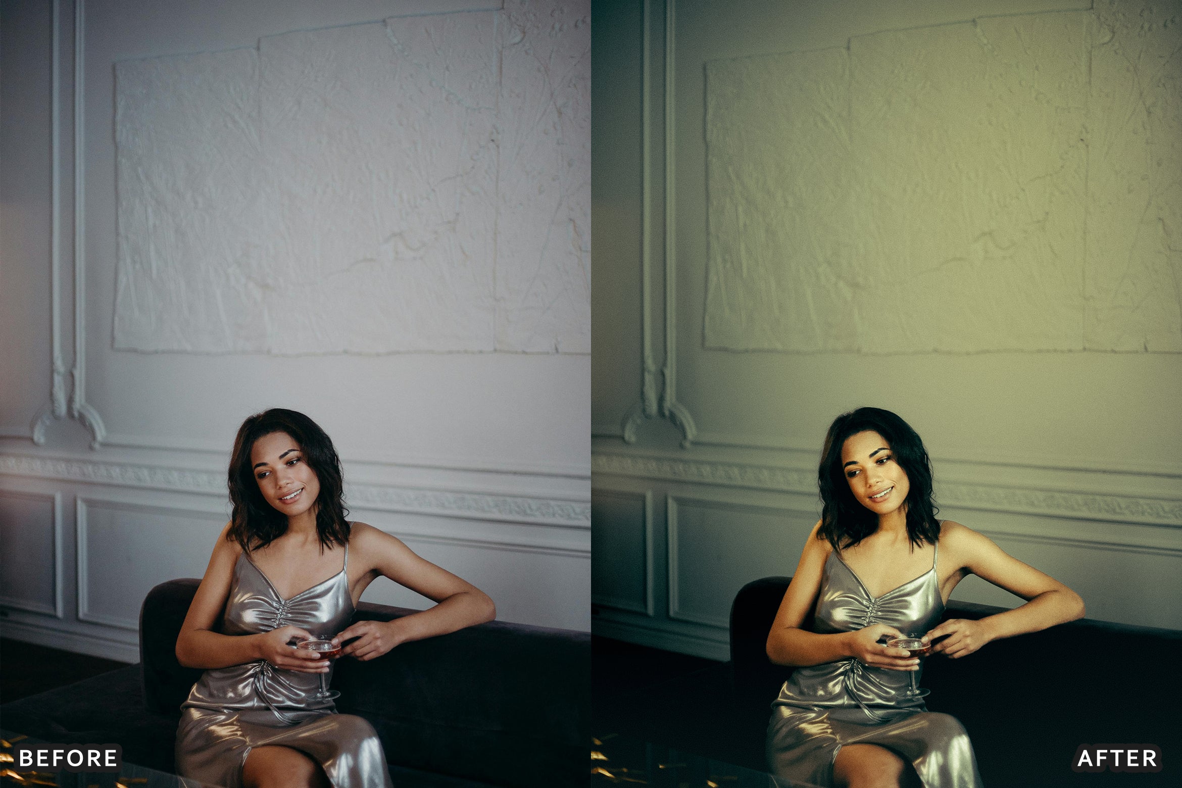 AI-Optimized Champagne Noir Glam Lightroom Presets