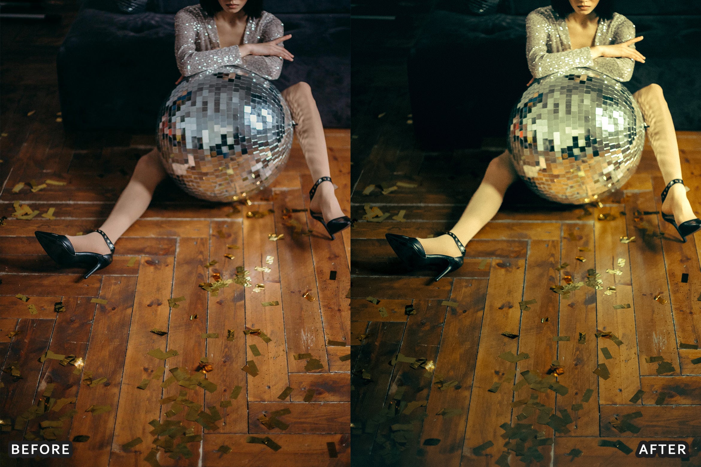 AI-Optimized Champagne Noir Glam Lightroom Presets