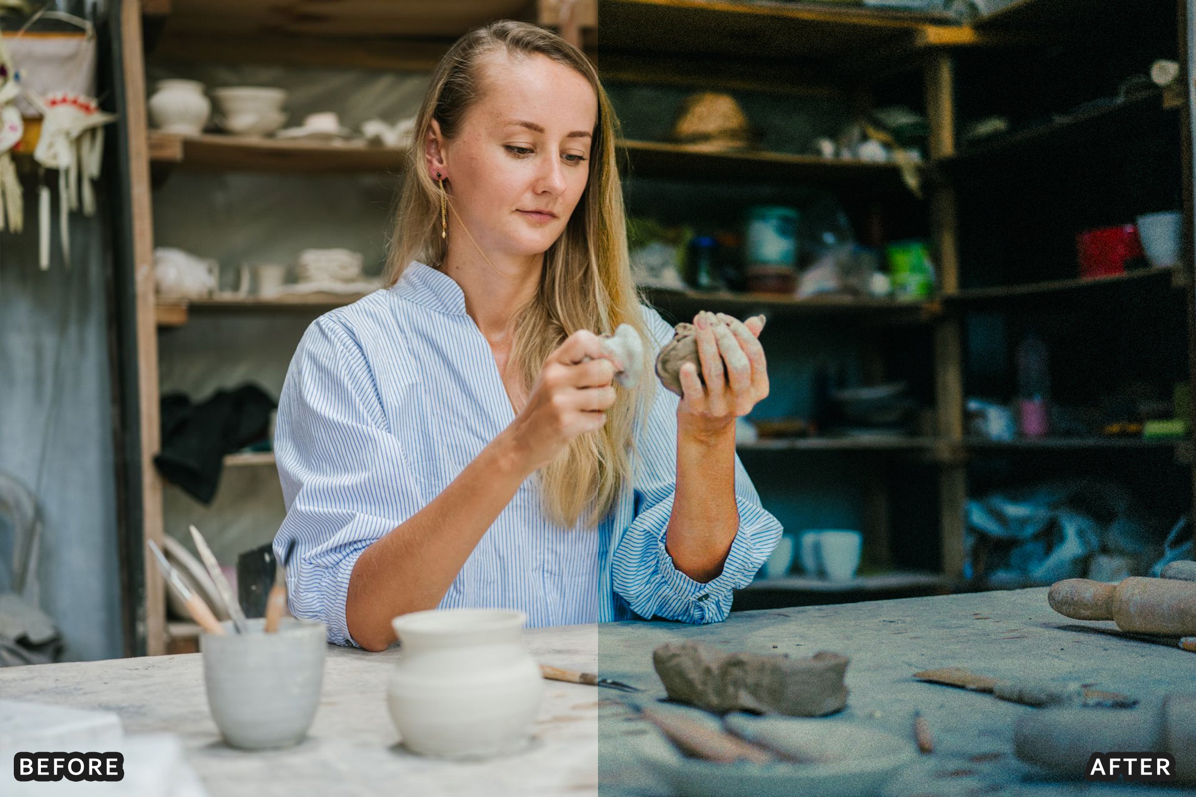 AI-Optimized Earthy Ceramics Product Lightroom Presets