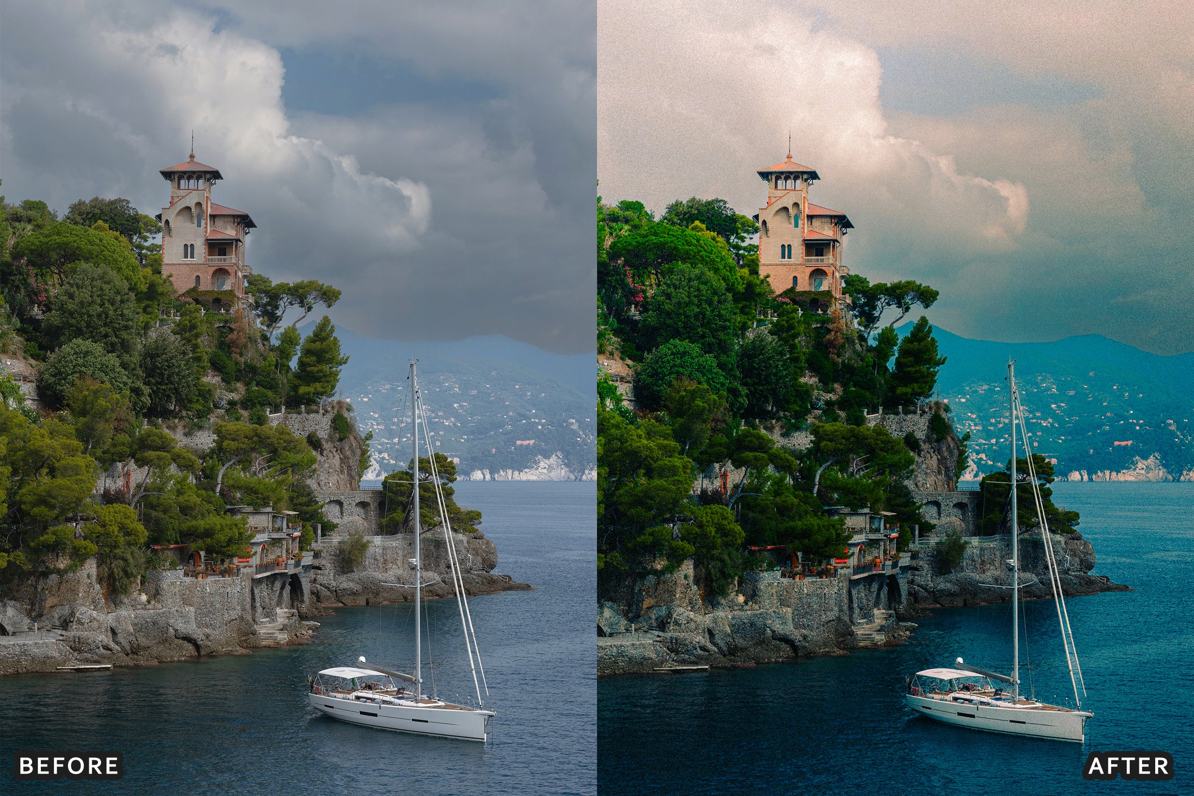 AI-Optimized Mediterranean Riviera Landscape Lightroom Presets