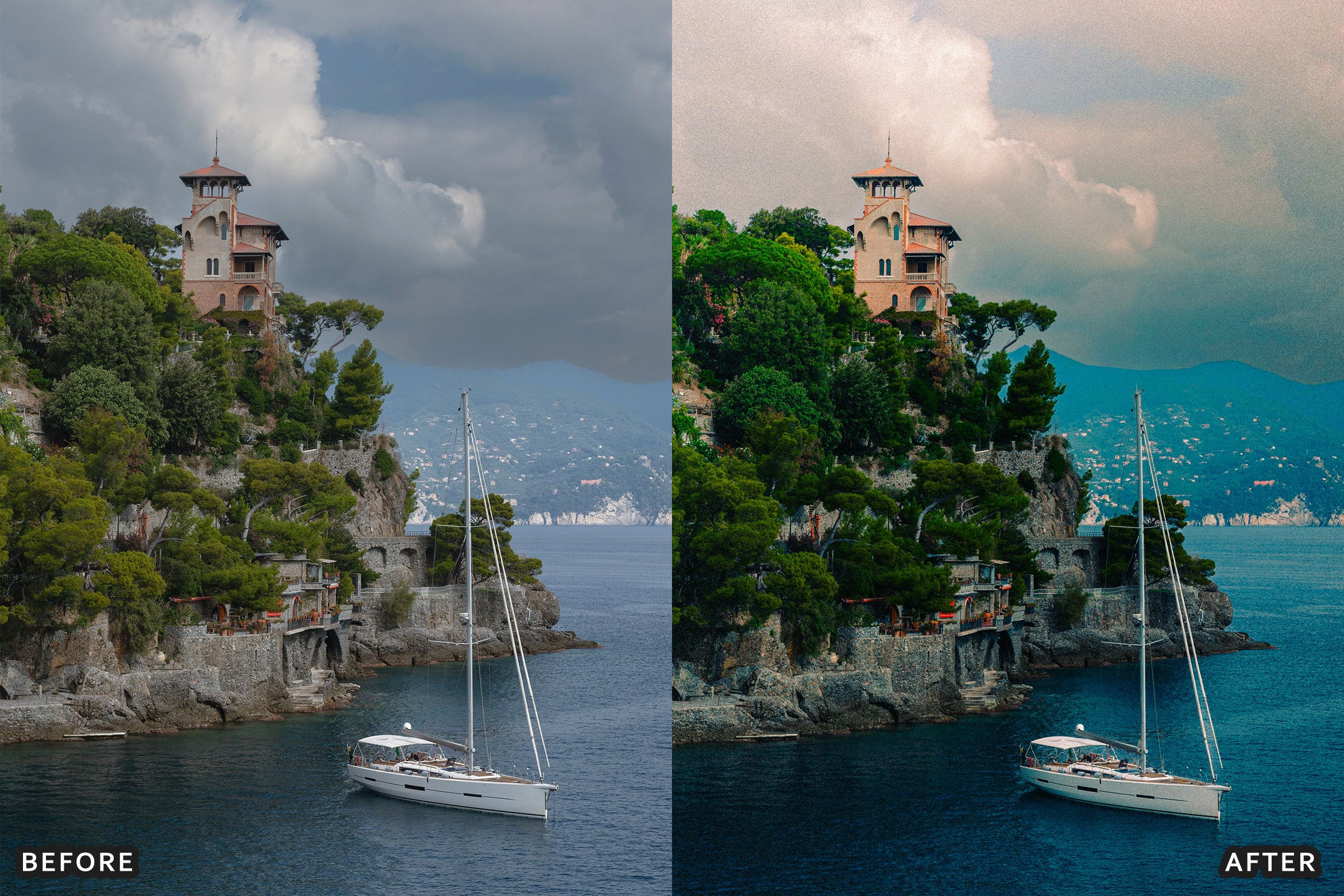 AI-Optimized Mediterranean Riviera Landscape Lightroom Presets