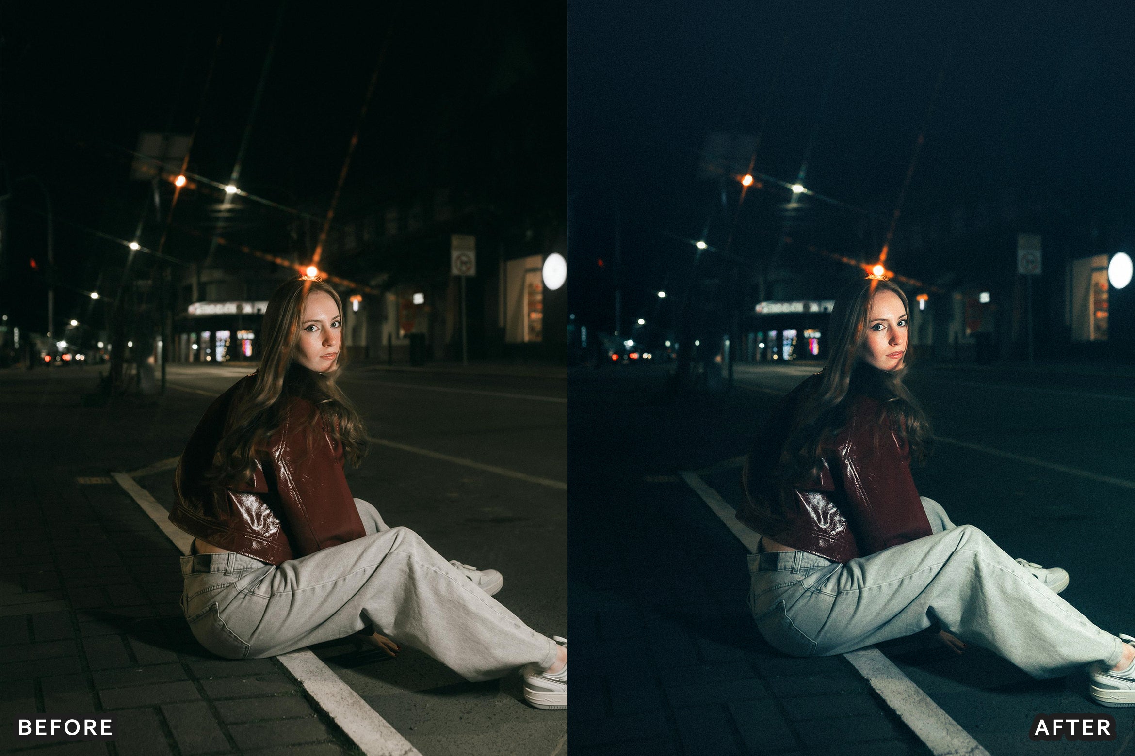 AI-Optimized Midnight Flash Street Lightroom Presets
