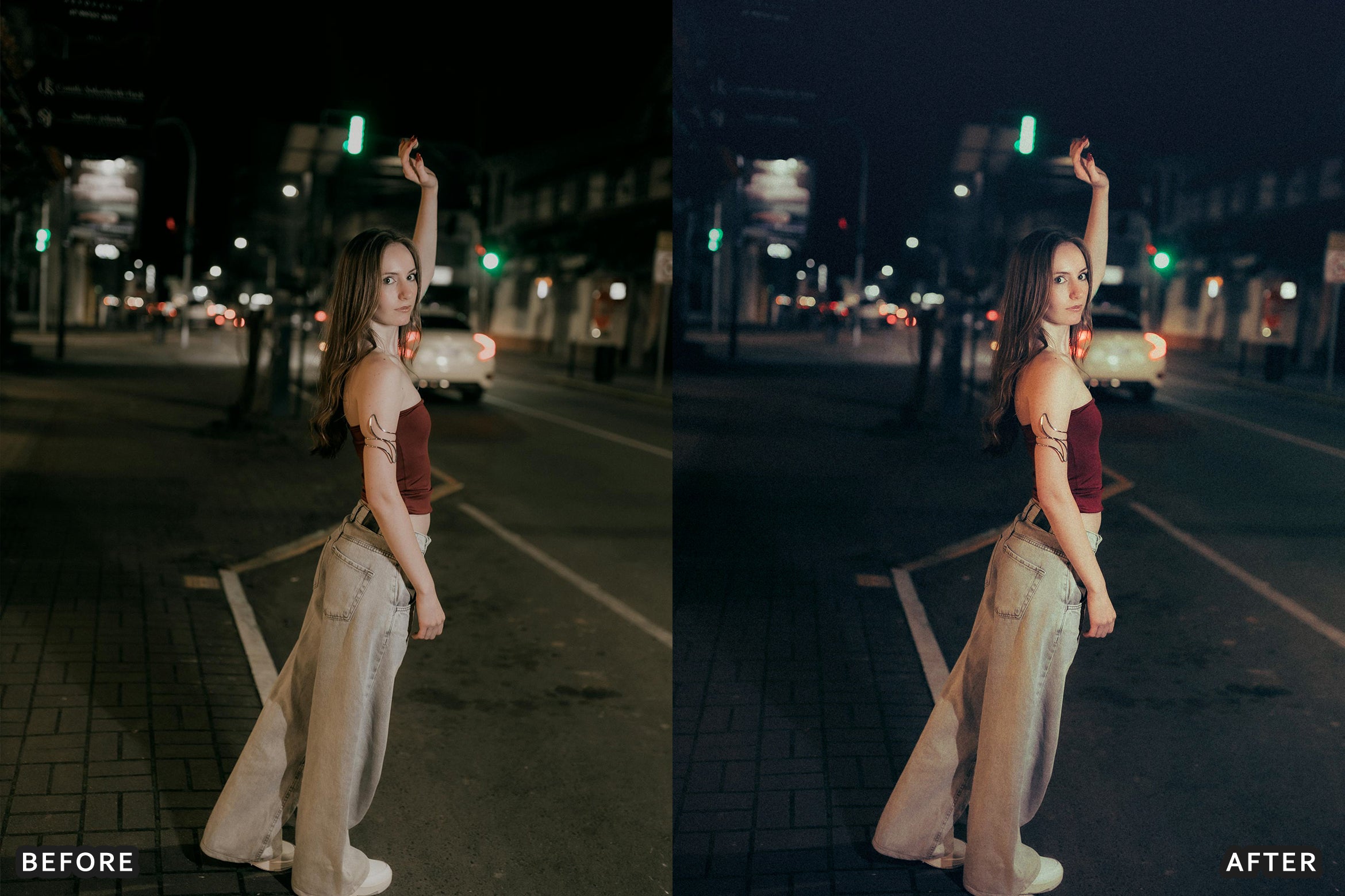 AI-Optimized Midnight Flash Street Lightroom Presets