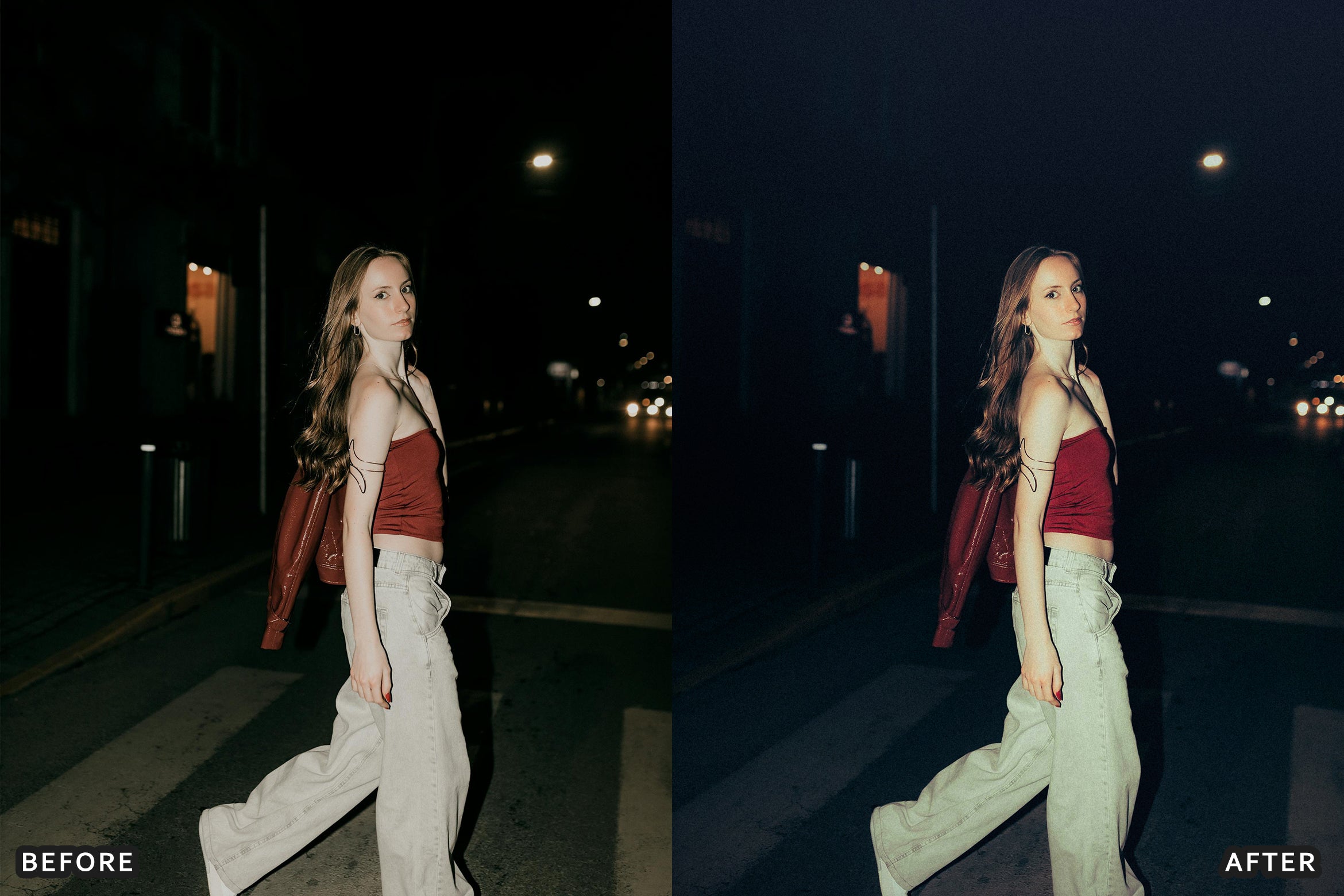 AI-Optimized Midnight Flash Street Lightroom Presets