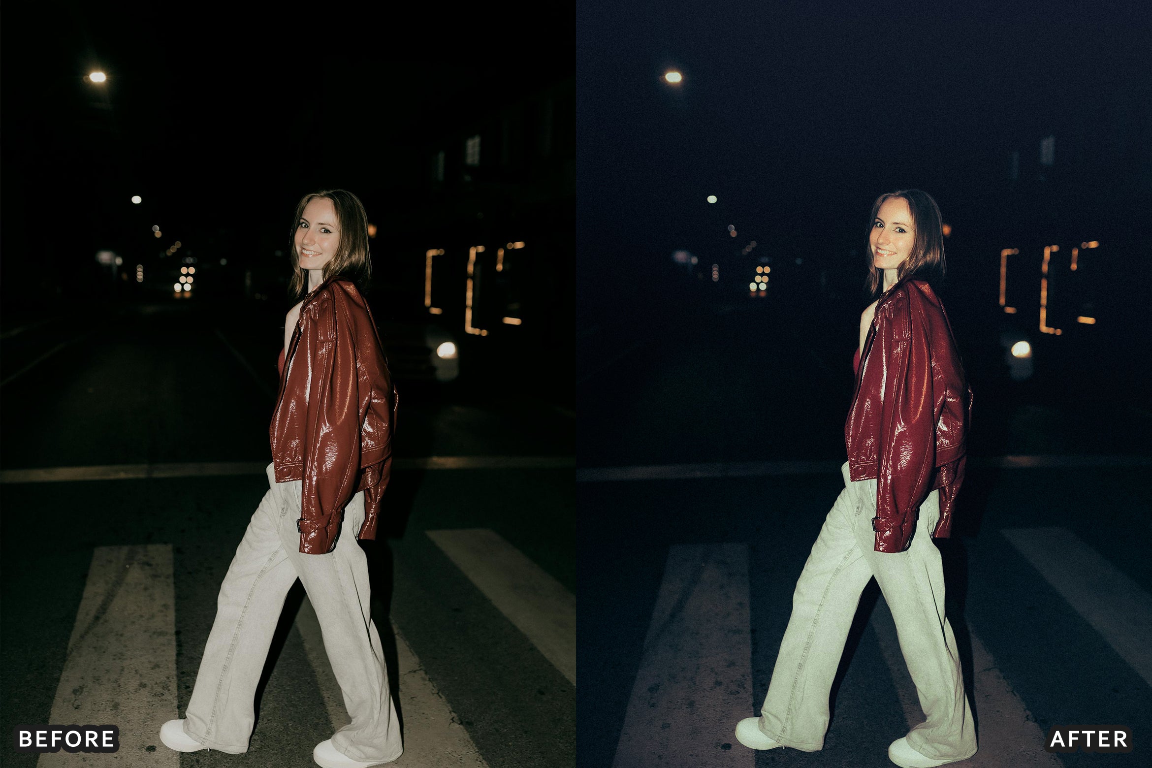 AI-Optimized Midnight Flash Street Lightroom Presets
