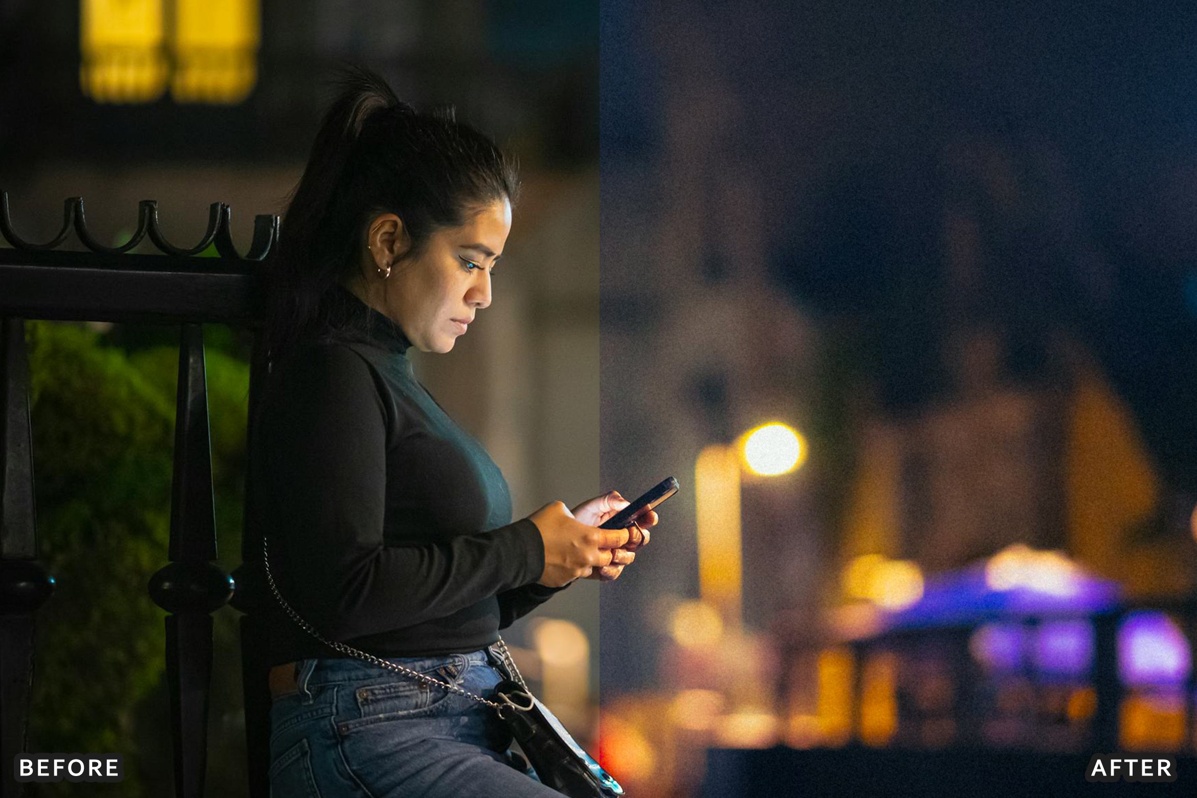 AI-Optimized Midnight Flash Street Lightroom Presets