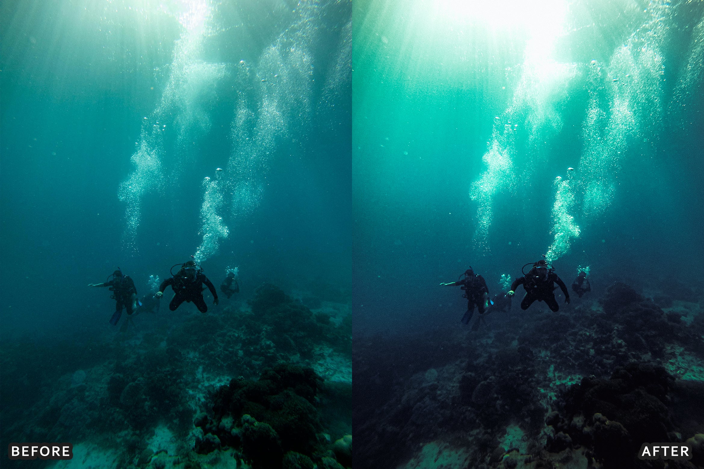 AI-Optimized Moody Underwater Lightroom Presets - Lightroom Presets - by AAA Presets