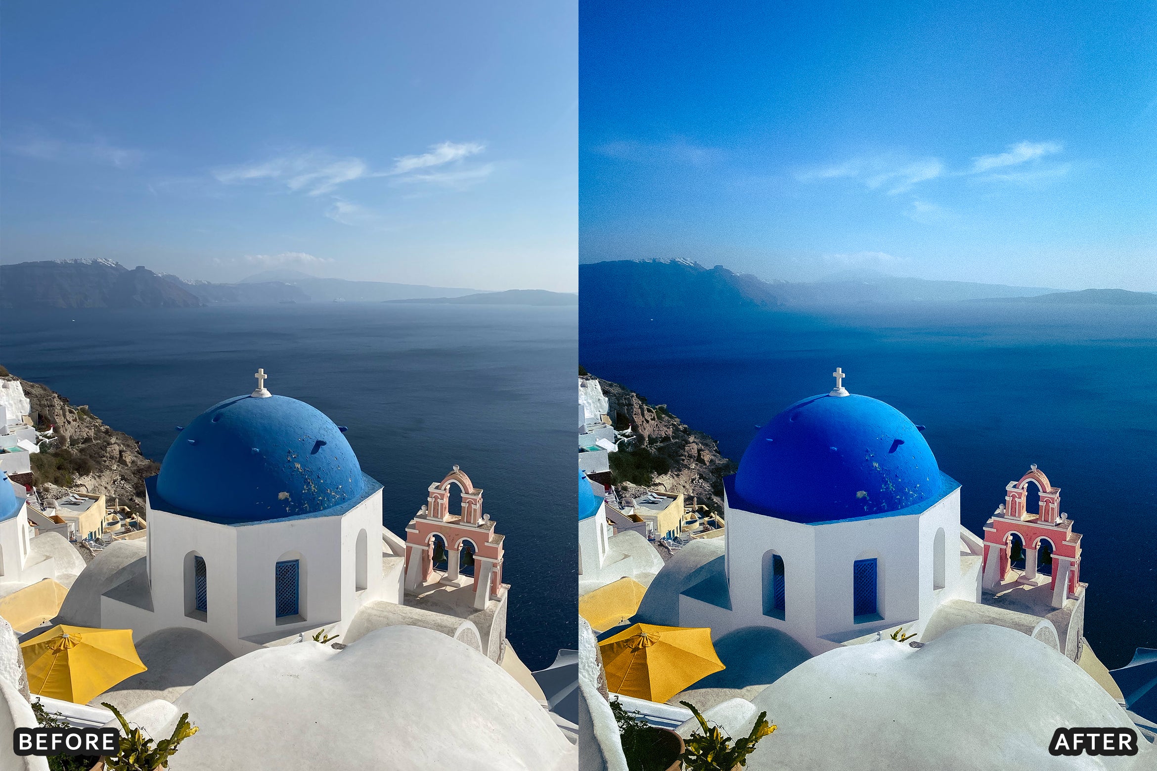 AI-Optimized Santorini White & Blue Lightroom Presets