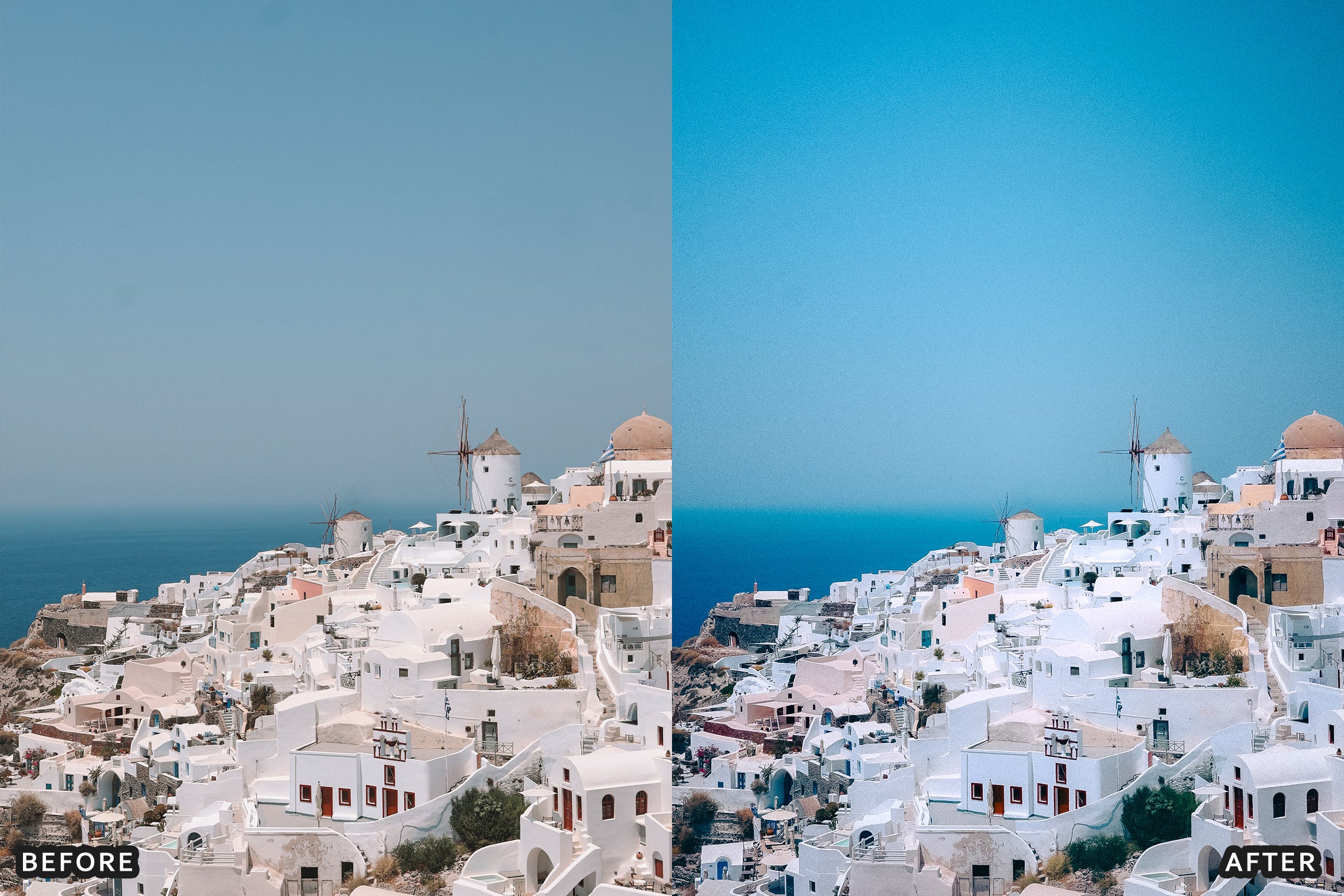 AI-Optimized Santorini White & Blue Lightroom Presets