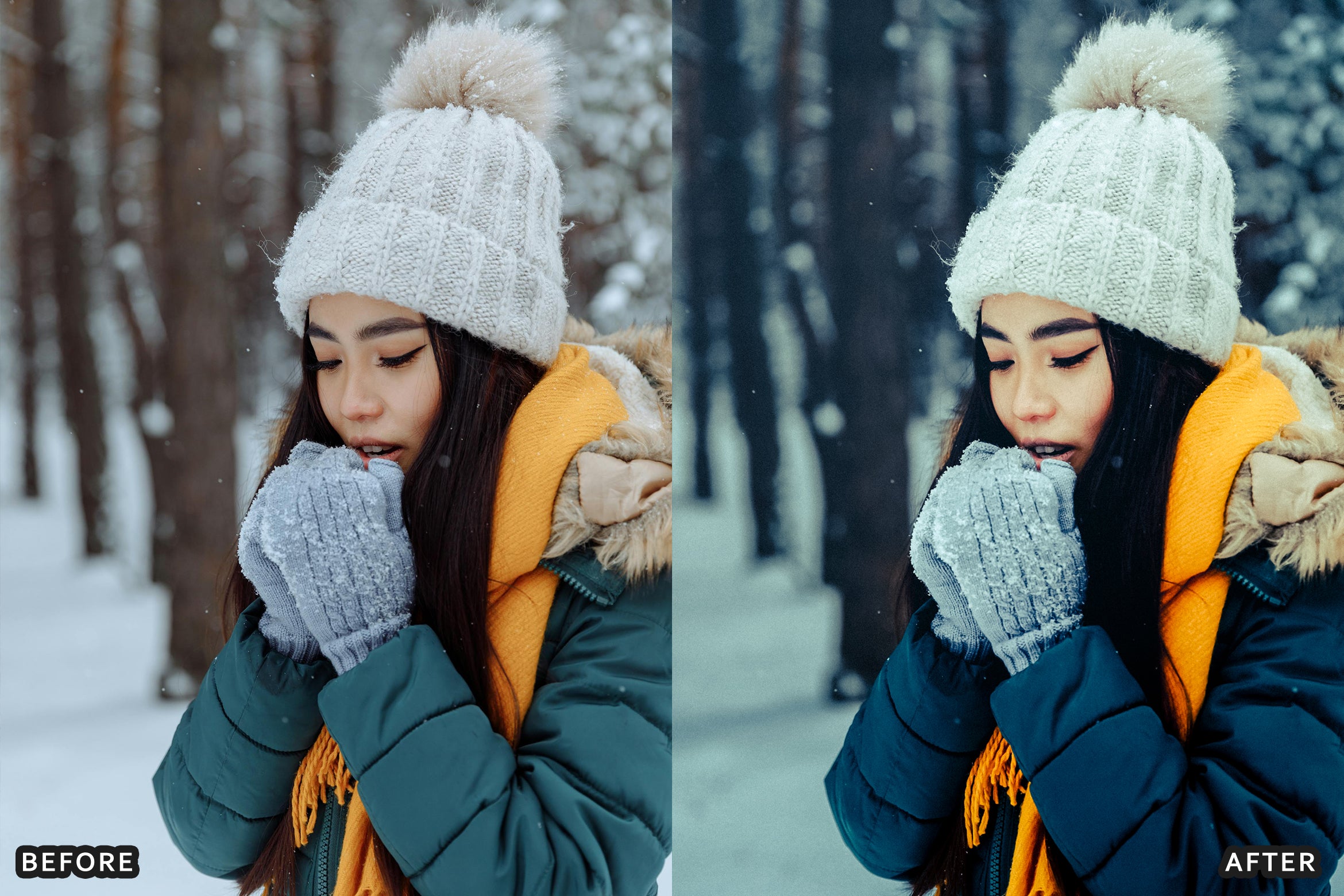 AI-Optimized Winter Snow Portrait Lightroom Presets