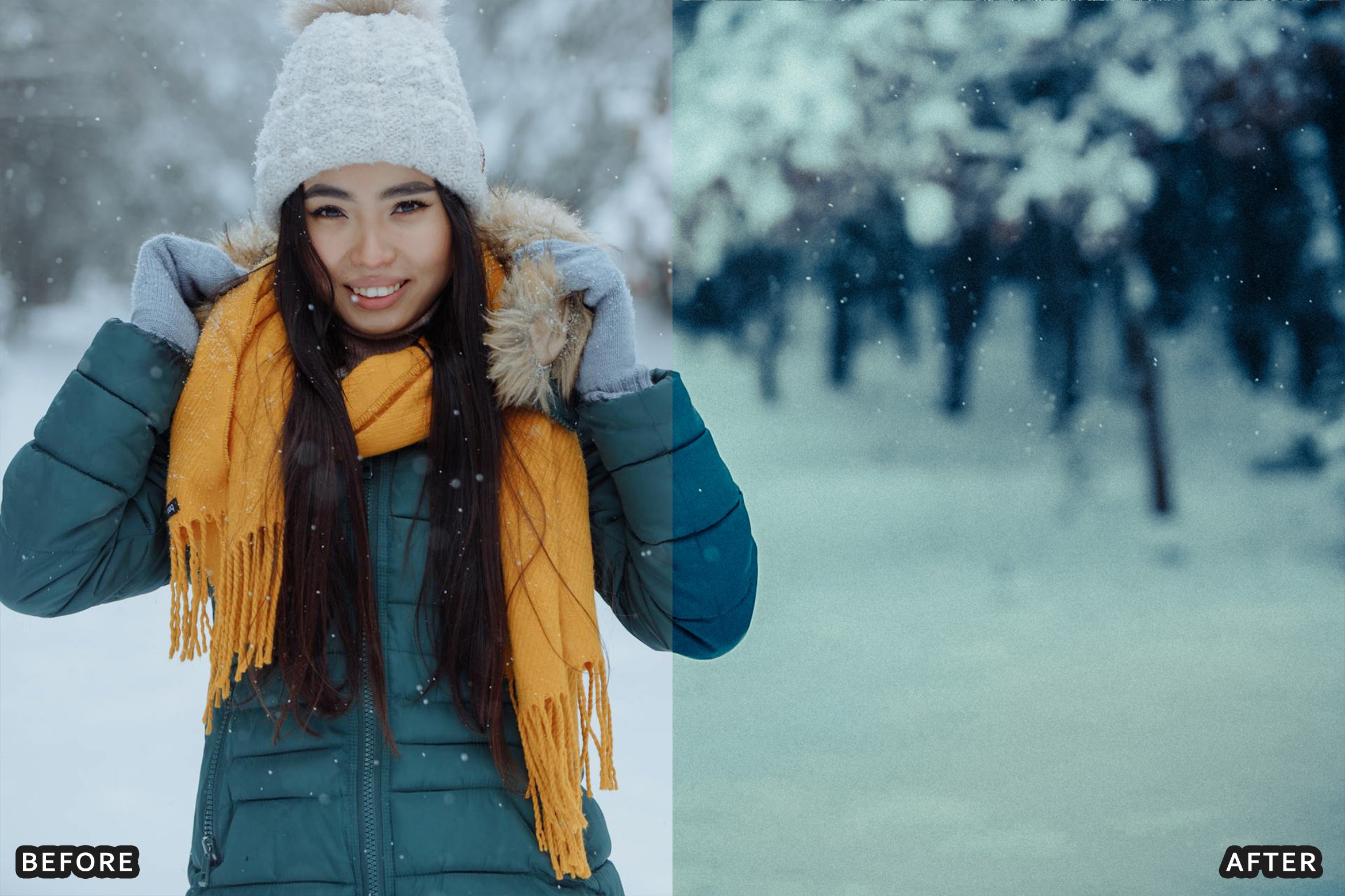 AI-Optimized Winter Snow Portrait Lightroom Presets