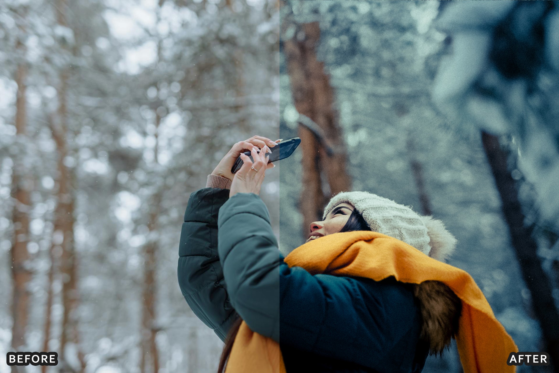 AI-Optimized Winter Snow Portrait Lightroom Presets