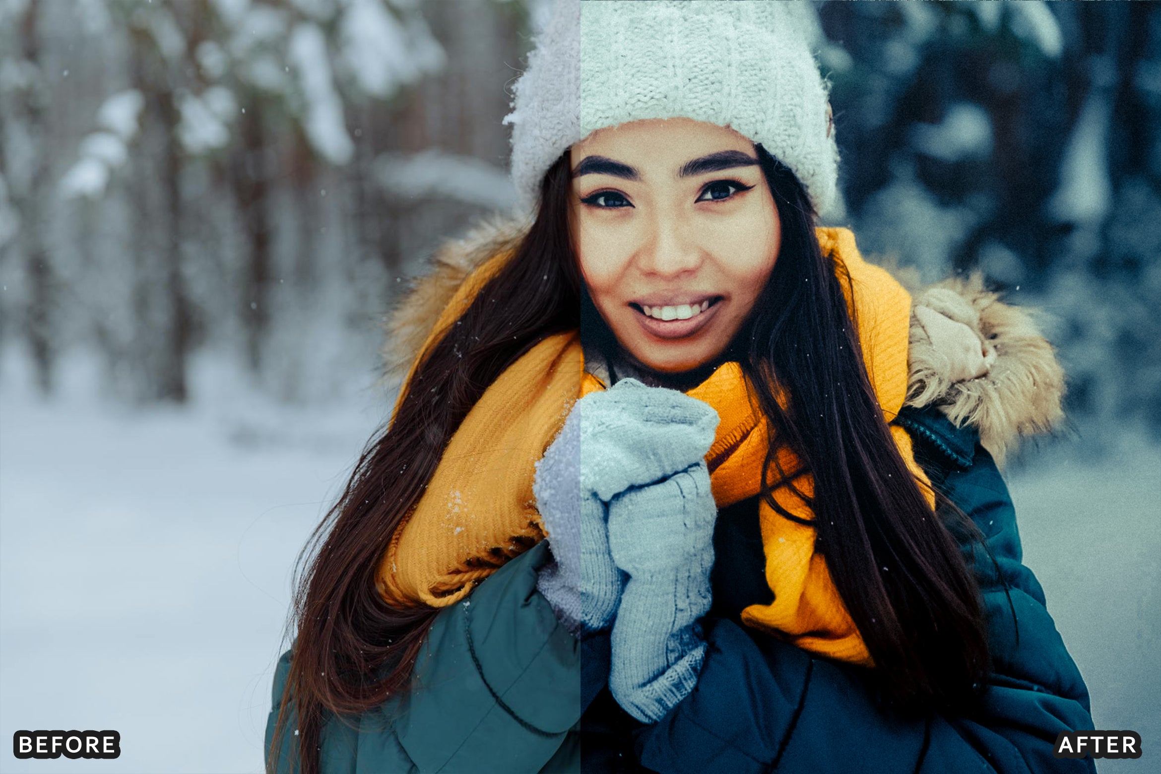AI-Optimized Winter Snow Portrait Lightroom Presets