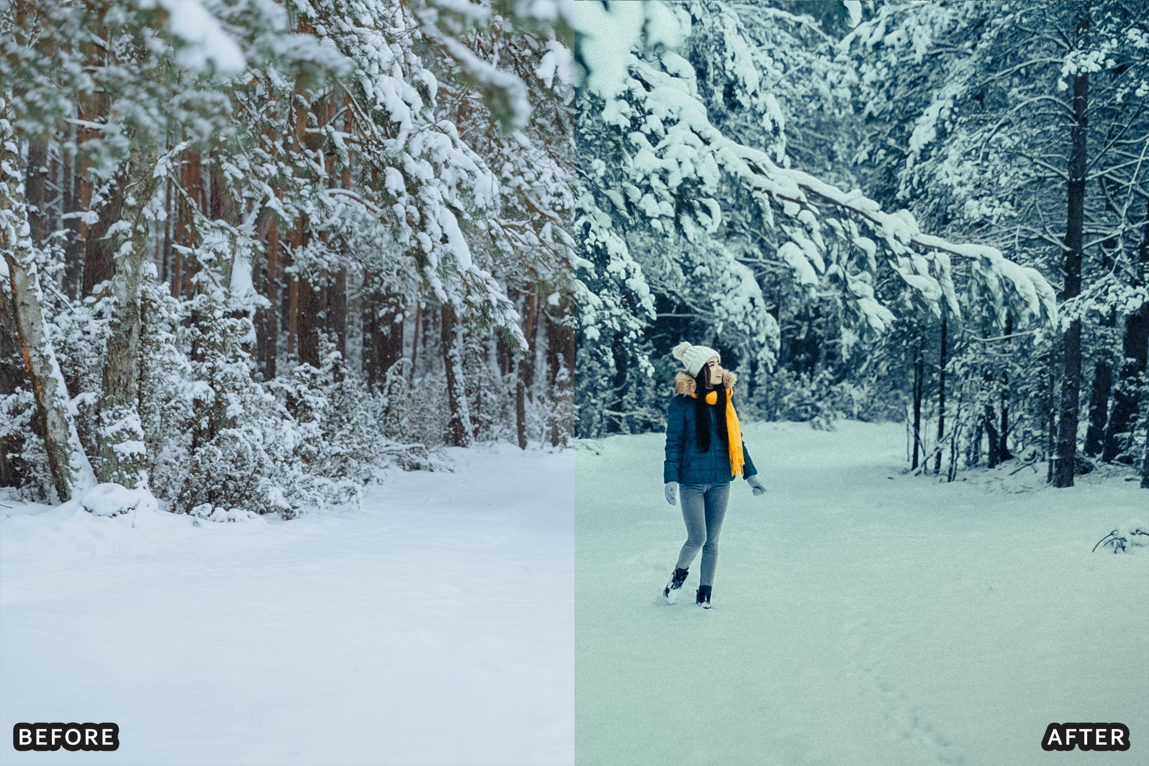AI-Optimized Winter Snow Portrait Lightroom Presets