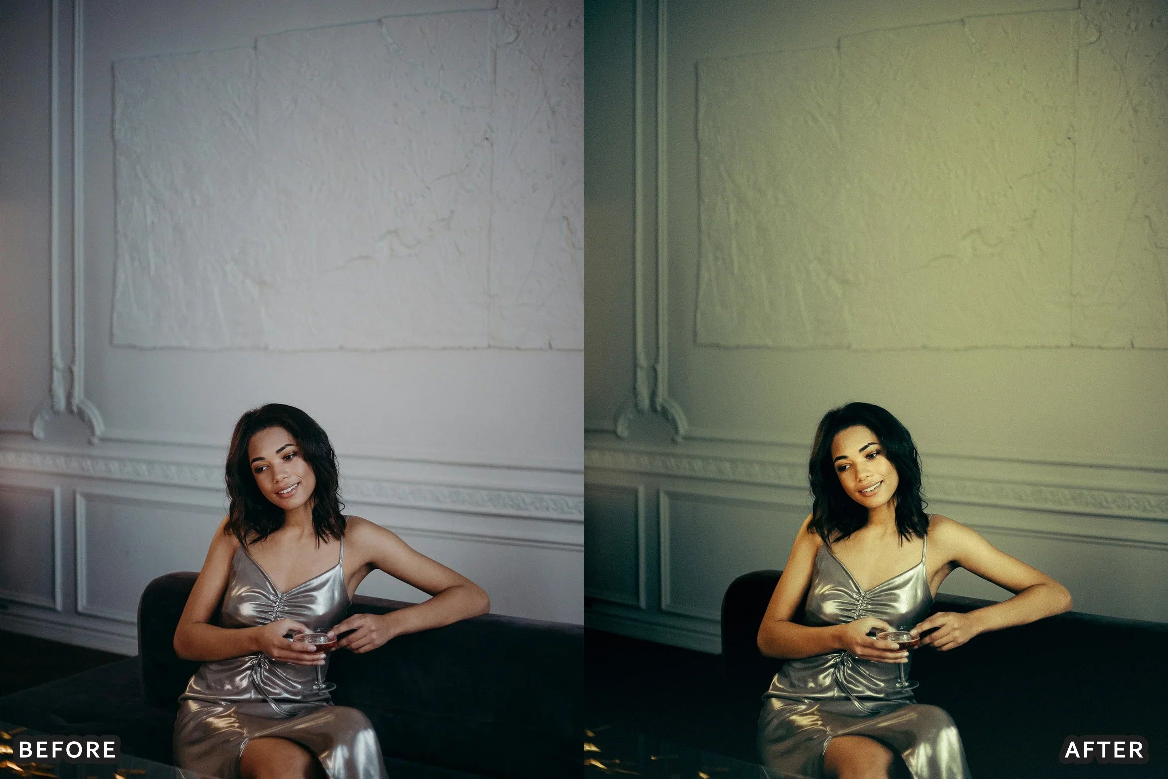 AI-Optimized Champagne Noir Glam Lightroom Presets - Lightroom Presets - by AAA Presets