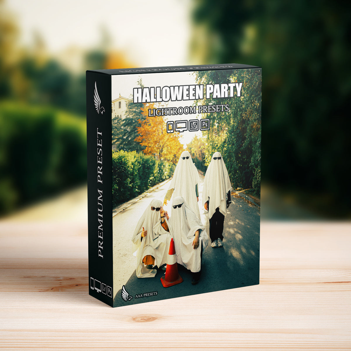 Halloween Flash Party Lightroom Presets software box cover for desktop and mobile photo editing