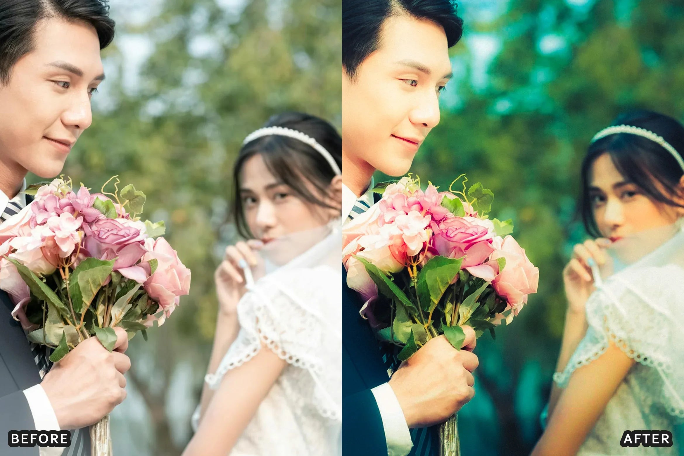 100+ AI-Optimized Cinematic Wedding Lightroom Presets Bundle