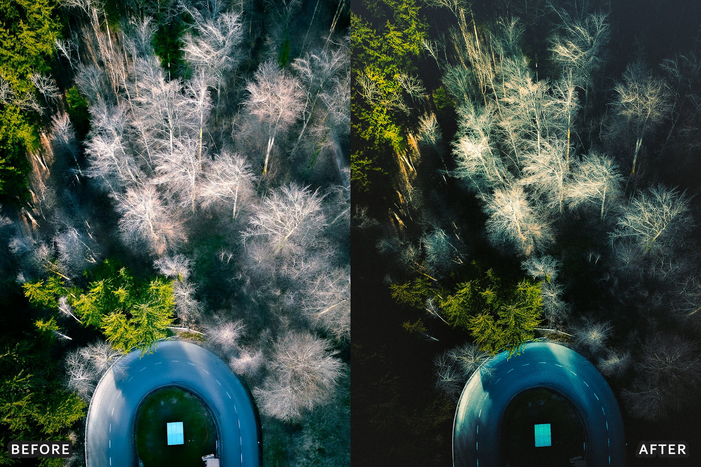 50+ AI-Optimized Cinematic Drone Lightroom Presets Bundle