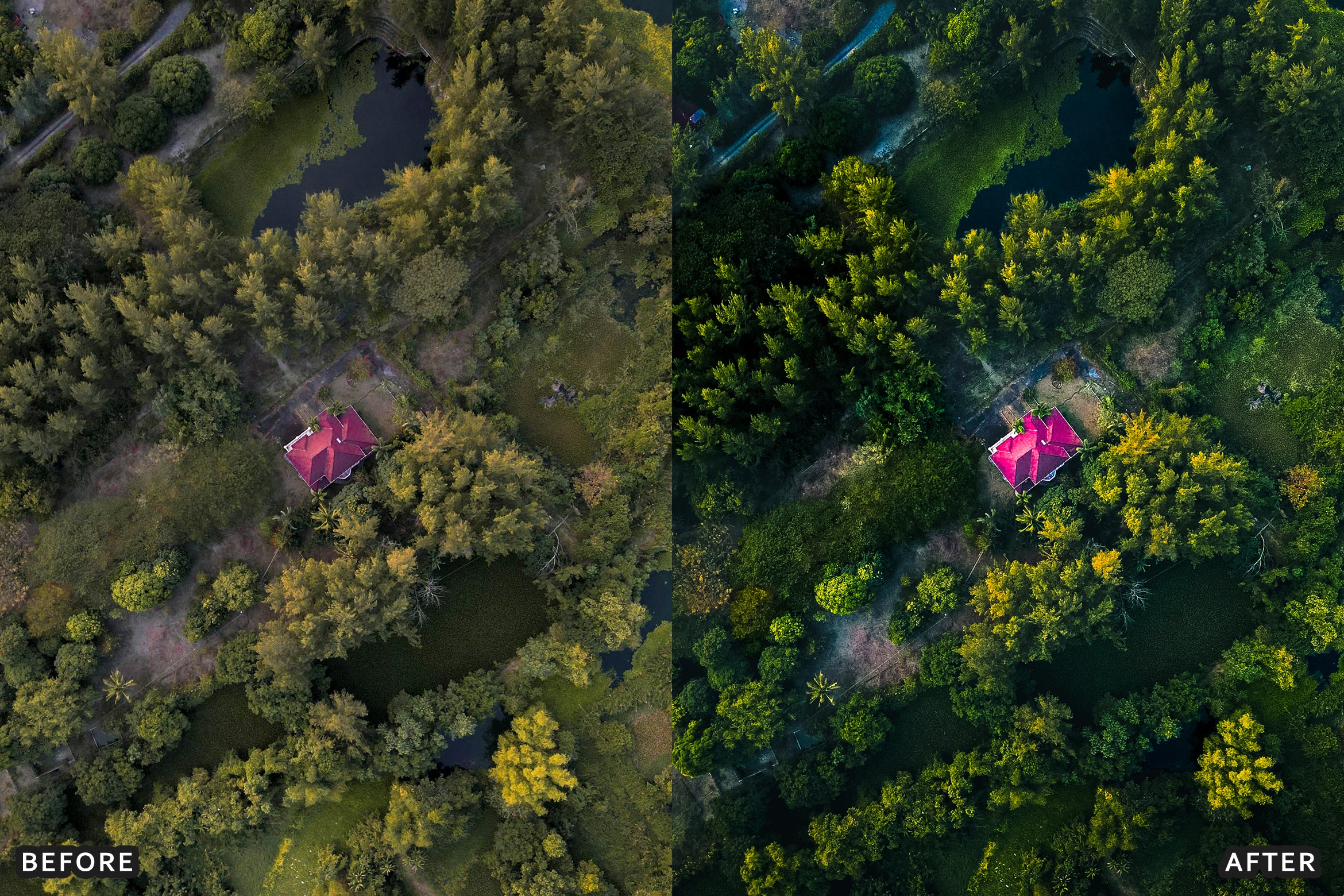 50+ AI-Optimized Cinematic Drone Lightroom Presets Bundle