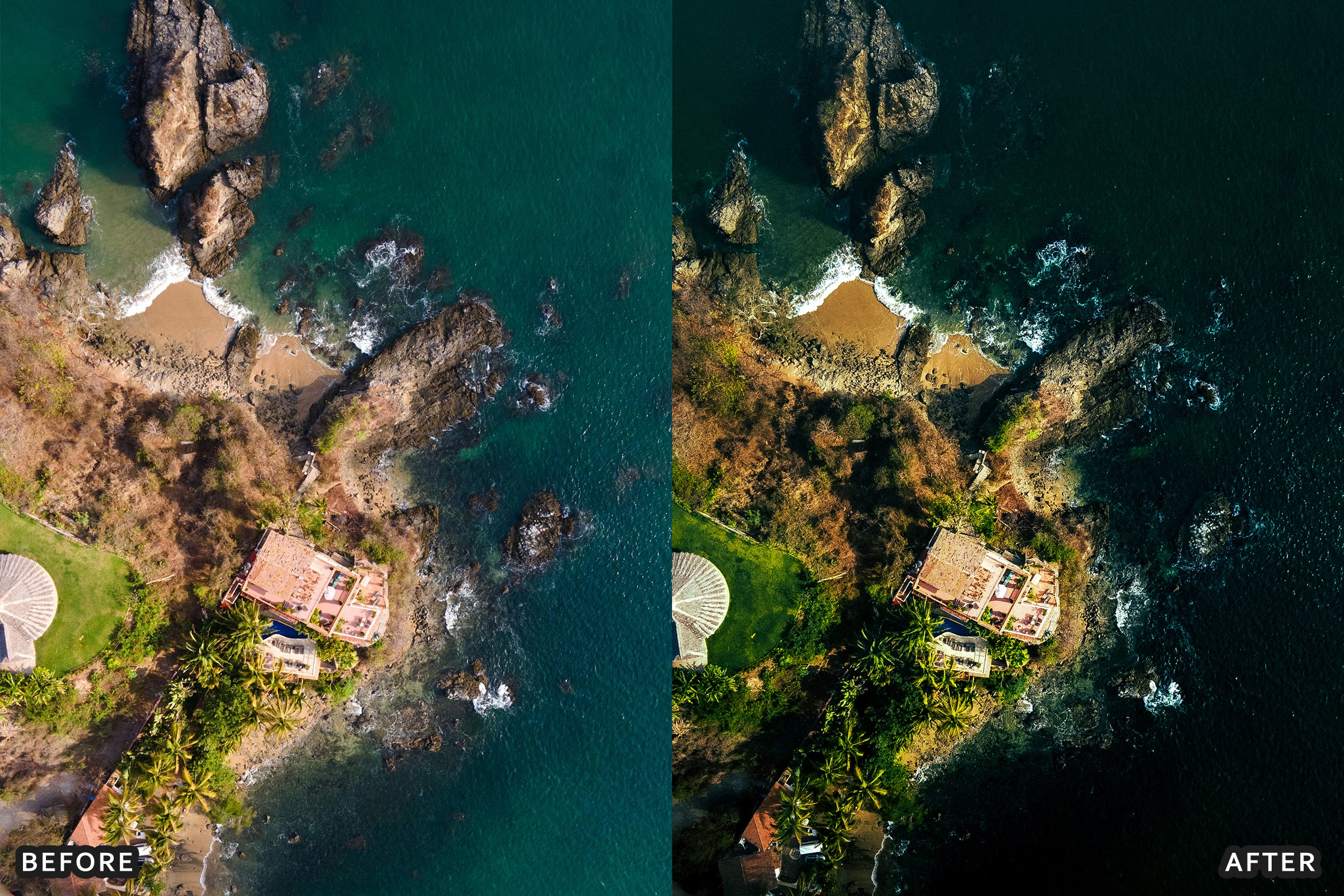 50+ AI-Optimized Cinematic Drone Lightroom Presets Bundle