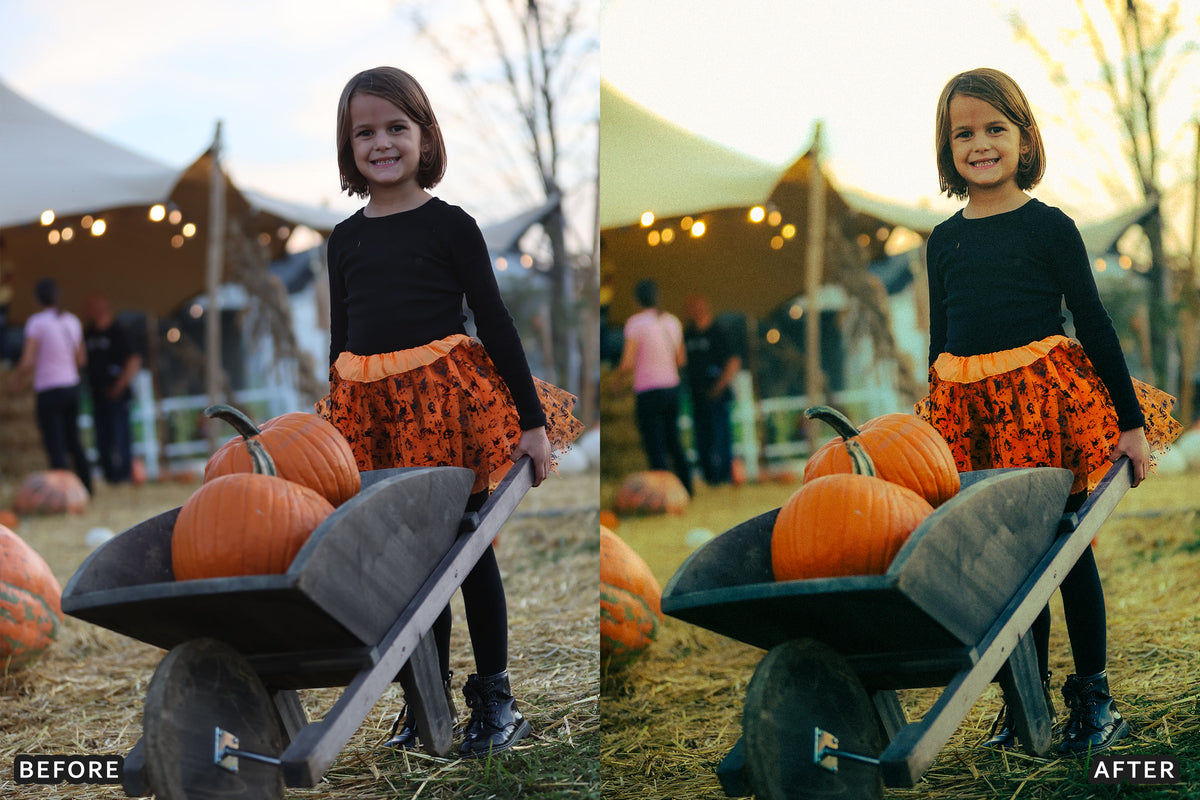 Pumpkin Patch Family Lightroom Presets before and after photo example 02