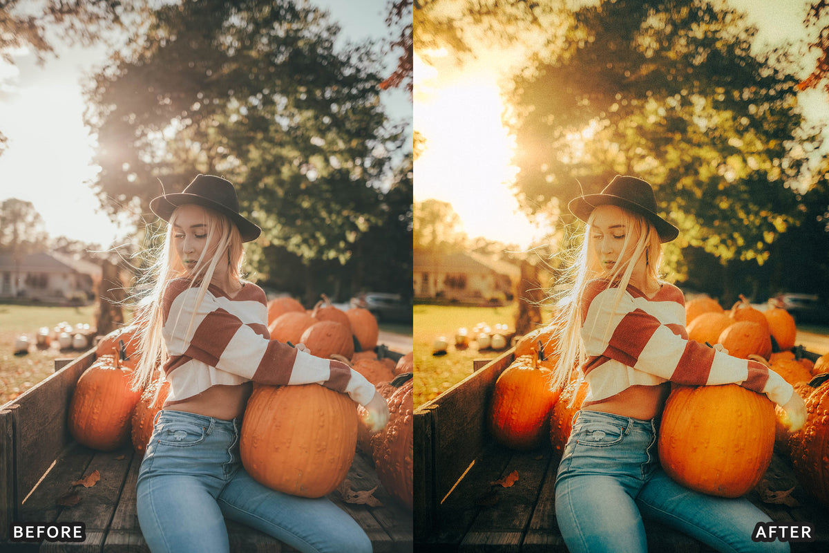 Pumpkin Patch Family Lightroom Presets before and after photo example 11