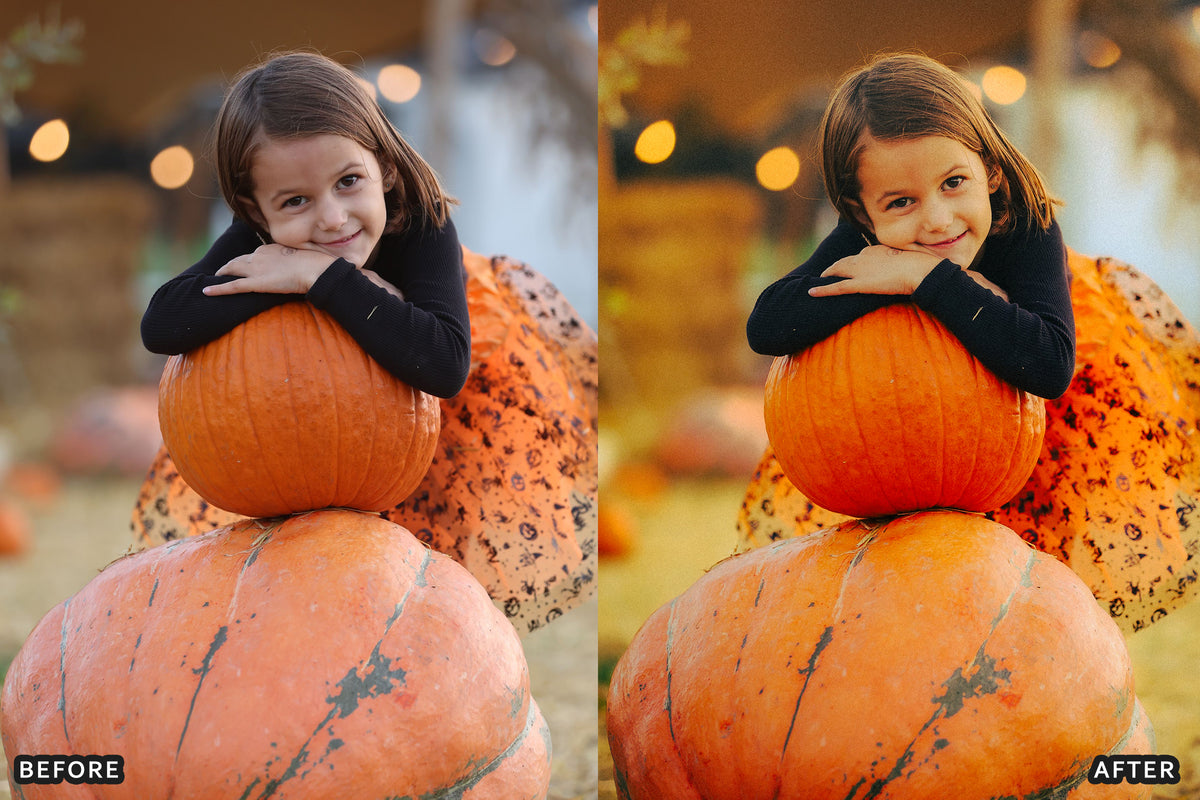 Pumpkin Patch Family Lightroom Presets before and after photo example 12