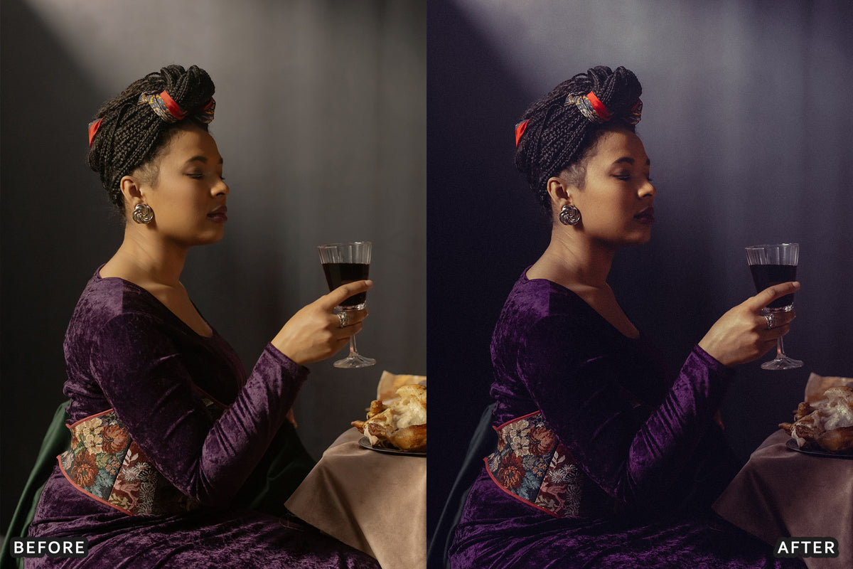 Royal Purple & Cherry Red Lightroom Presets before and after photo example 03