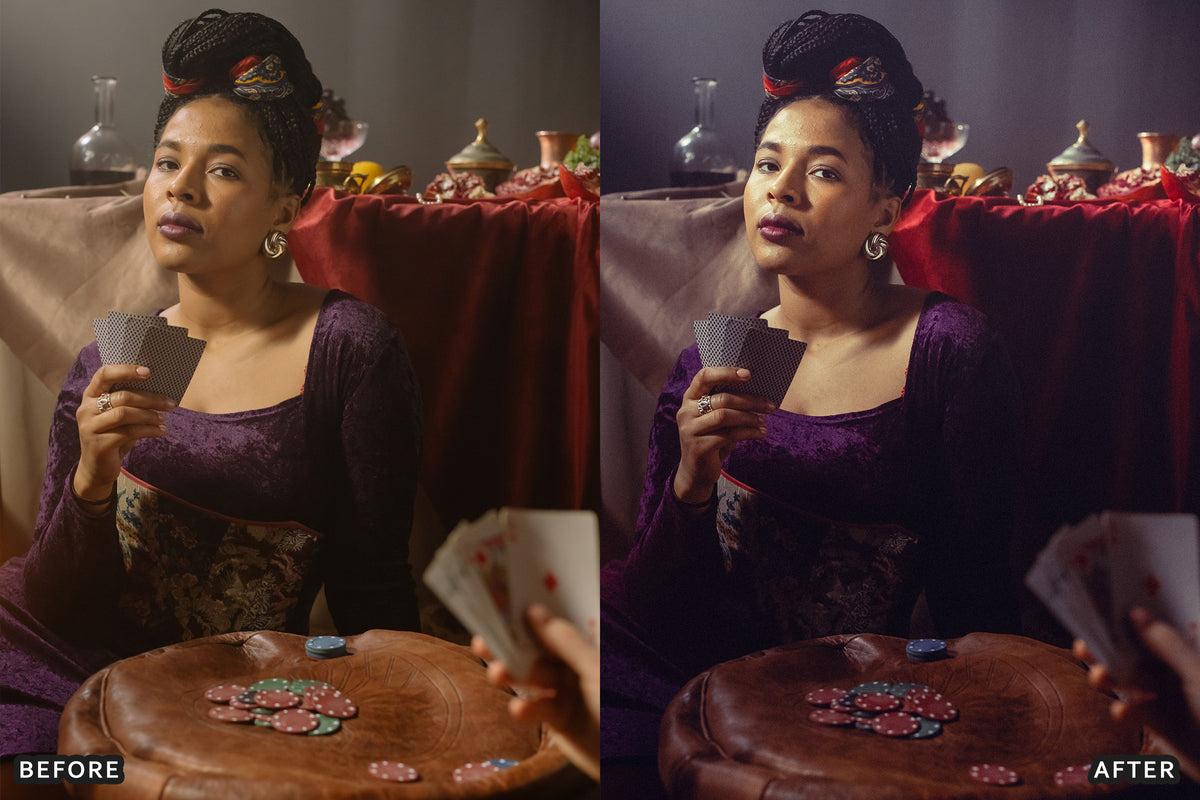 Royal Purple & Cherry Red Lightroom Presets before and after photo example 04