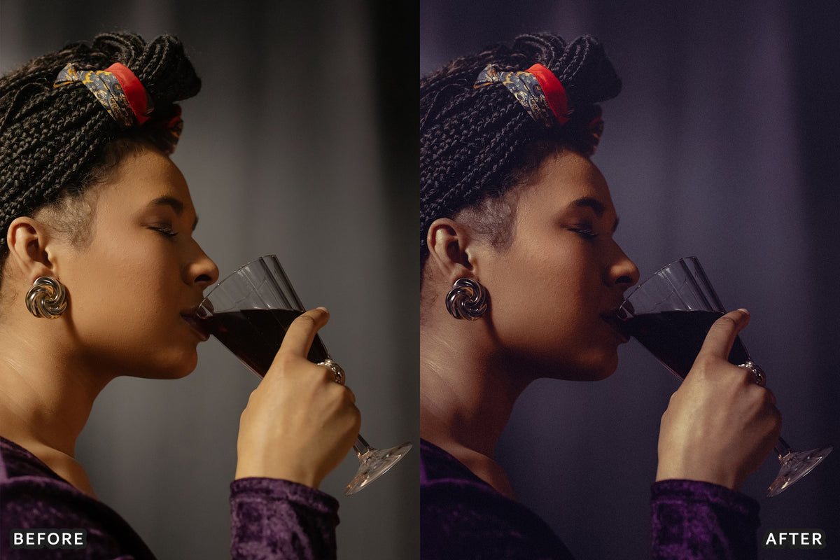 Royal Purple & Cherry Red Lightroom Presets before and after photo example 05