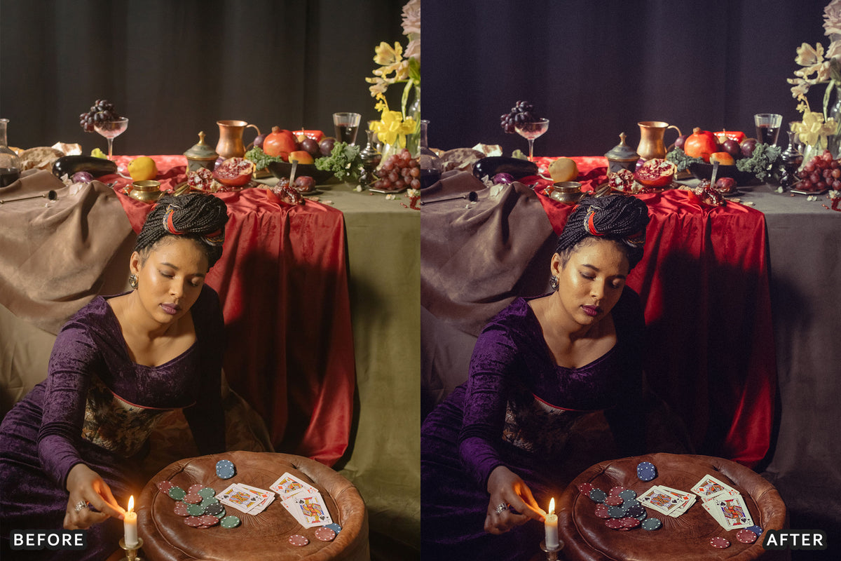 Royal Purple & Cherry Red Lightroom Presets before and after photo example 07
