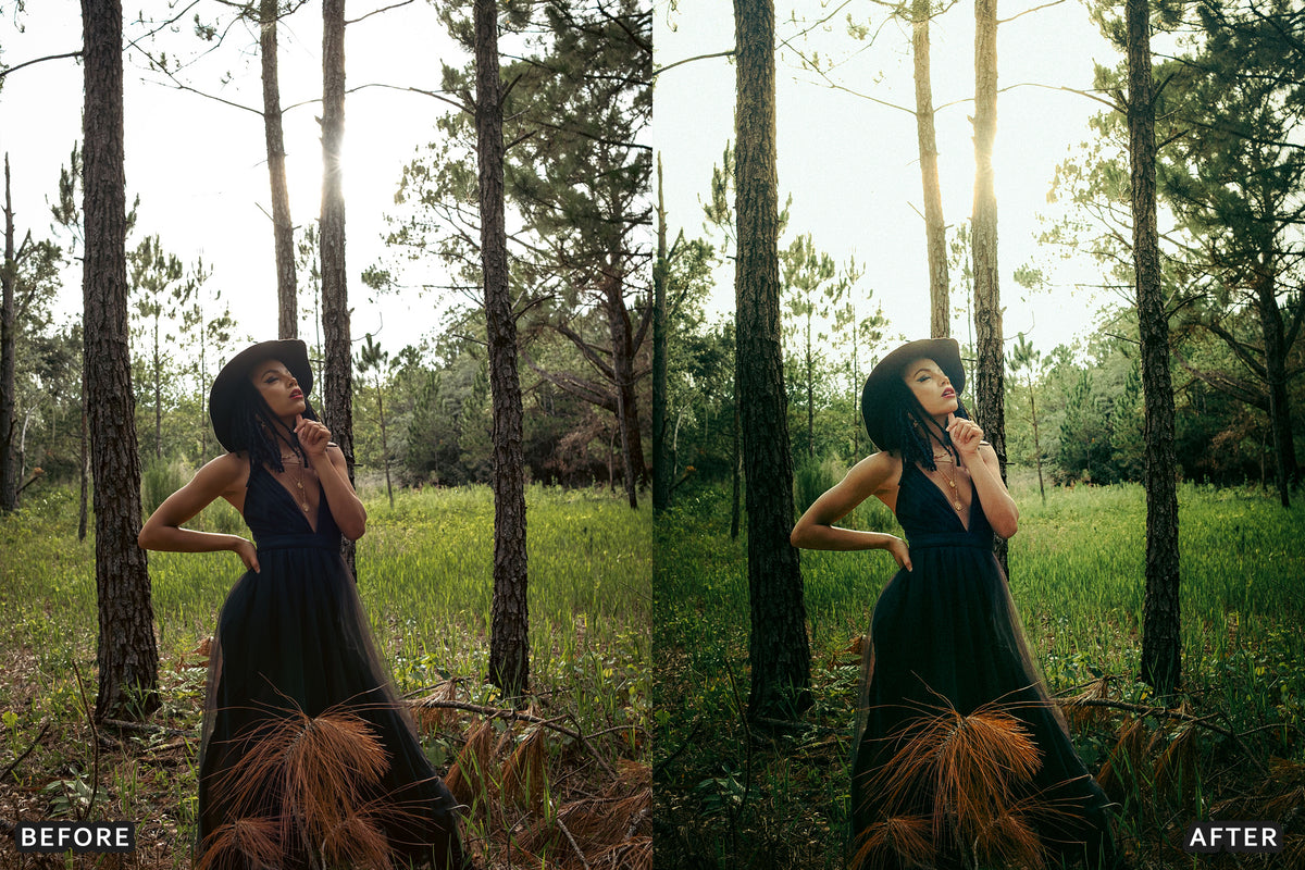 Witchcore Editorial Lightroom Presets before and after photo example 02