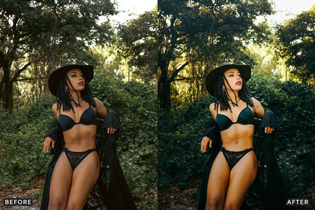Witchcore Editorial Lightroom Presets before and after photo example 04