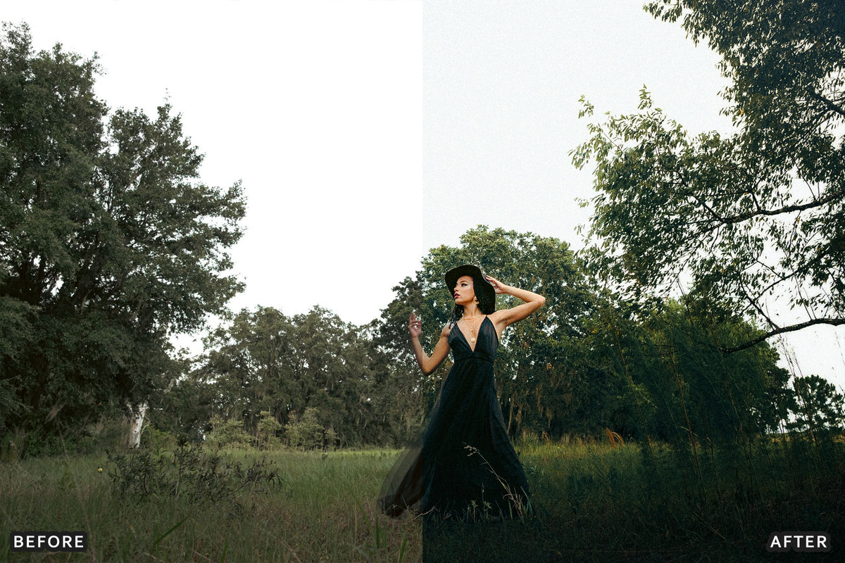 Witchcore Editorial Lightroom Presets before and after photo example 22
