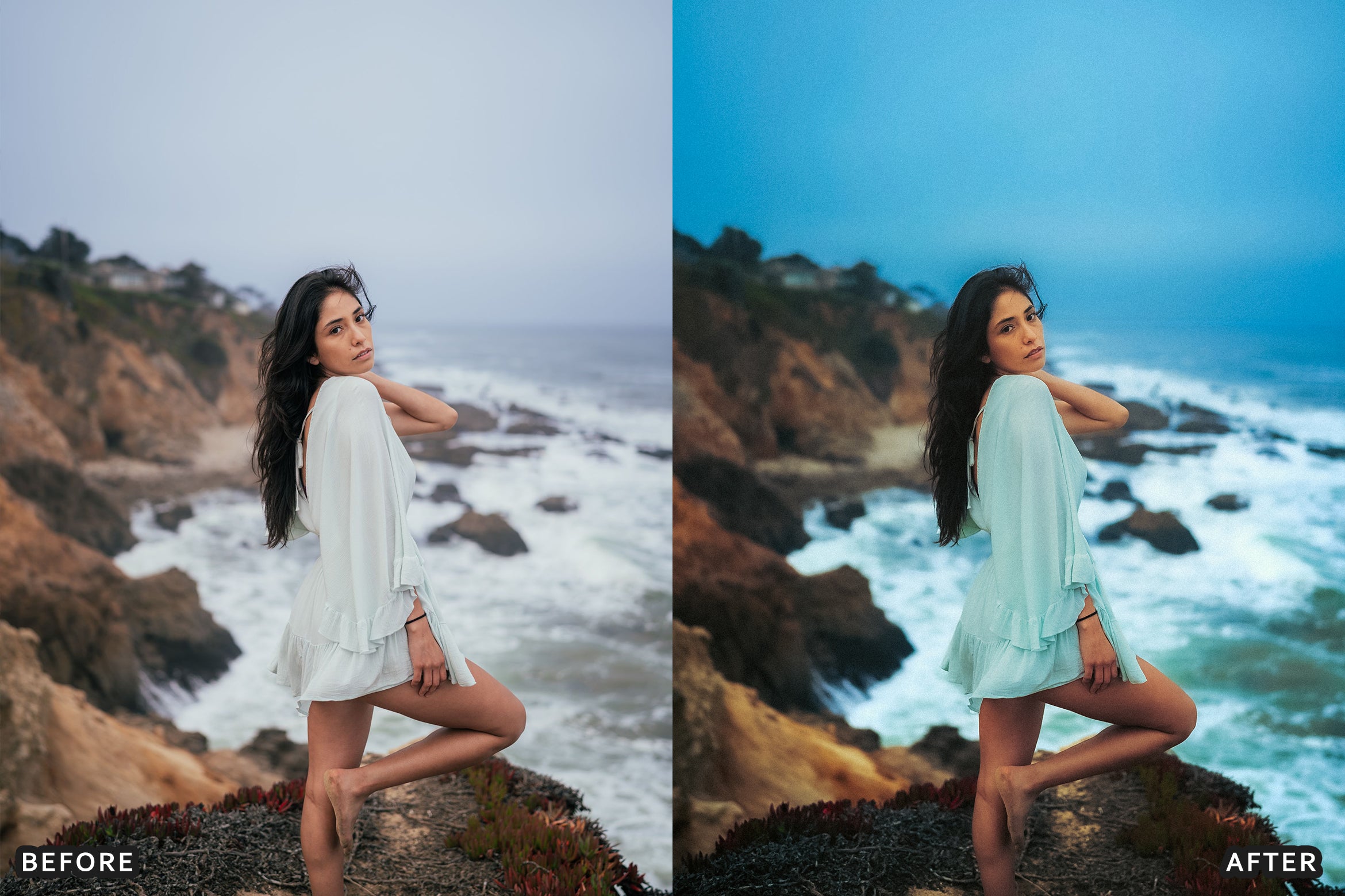 AI-Optimized Coastal Mist Portrait Lightroom Presets