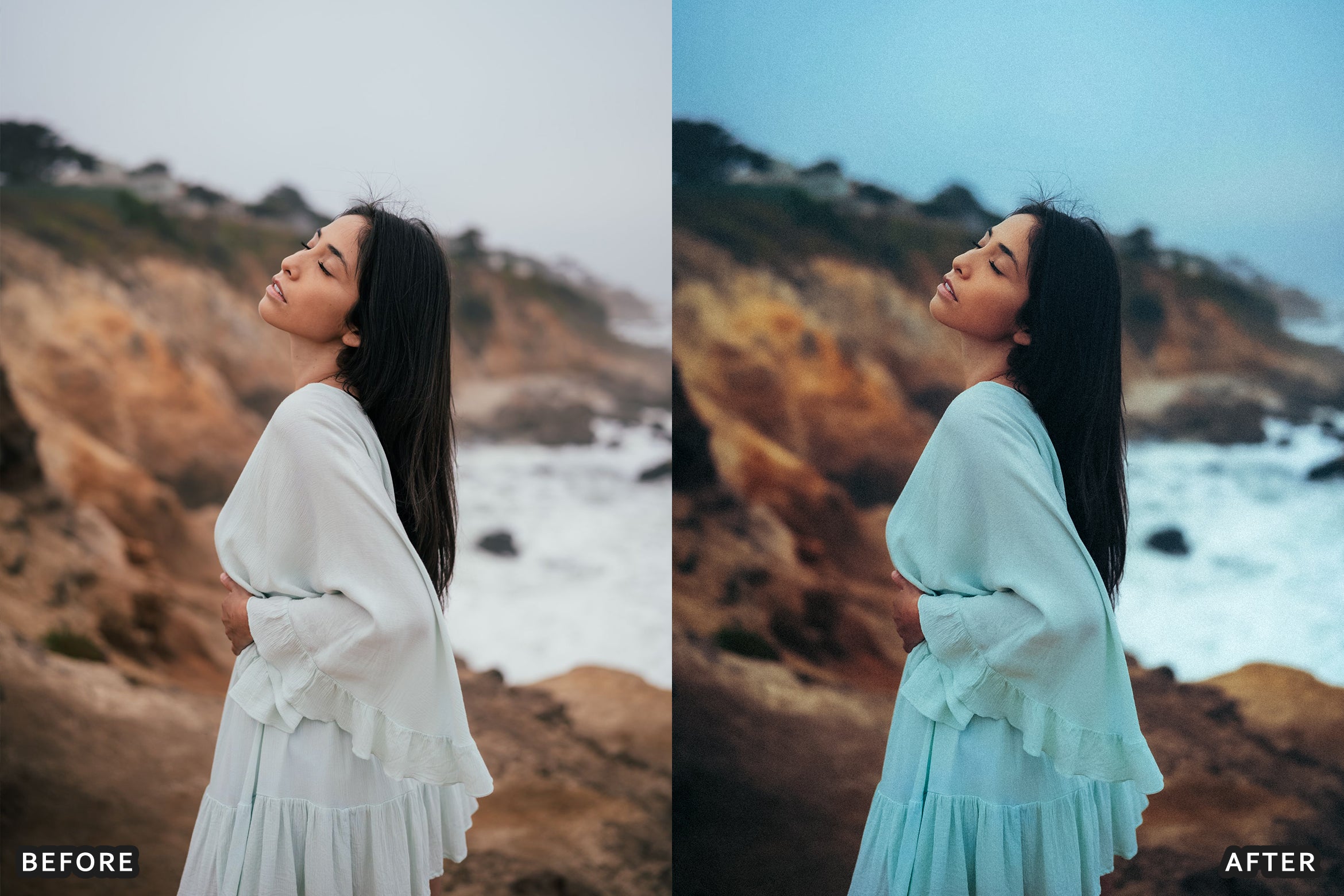 AI-Optimized Coastal Mist Portrait Lightroom Presets