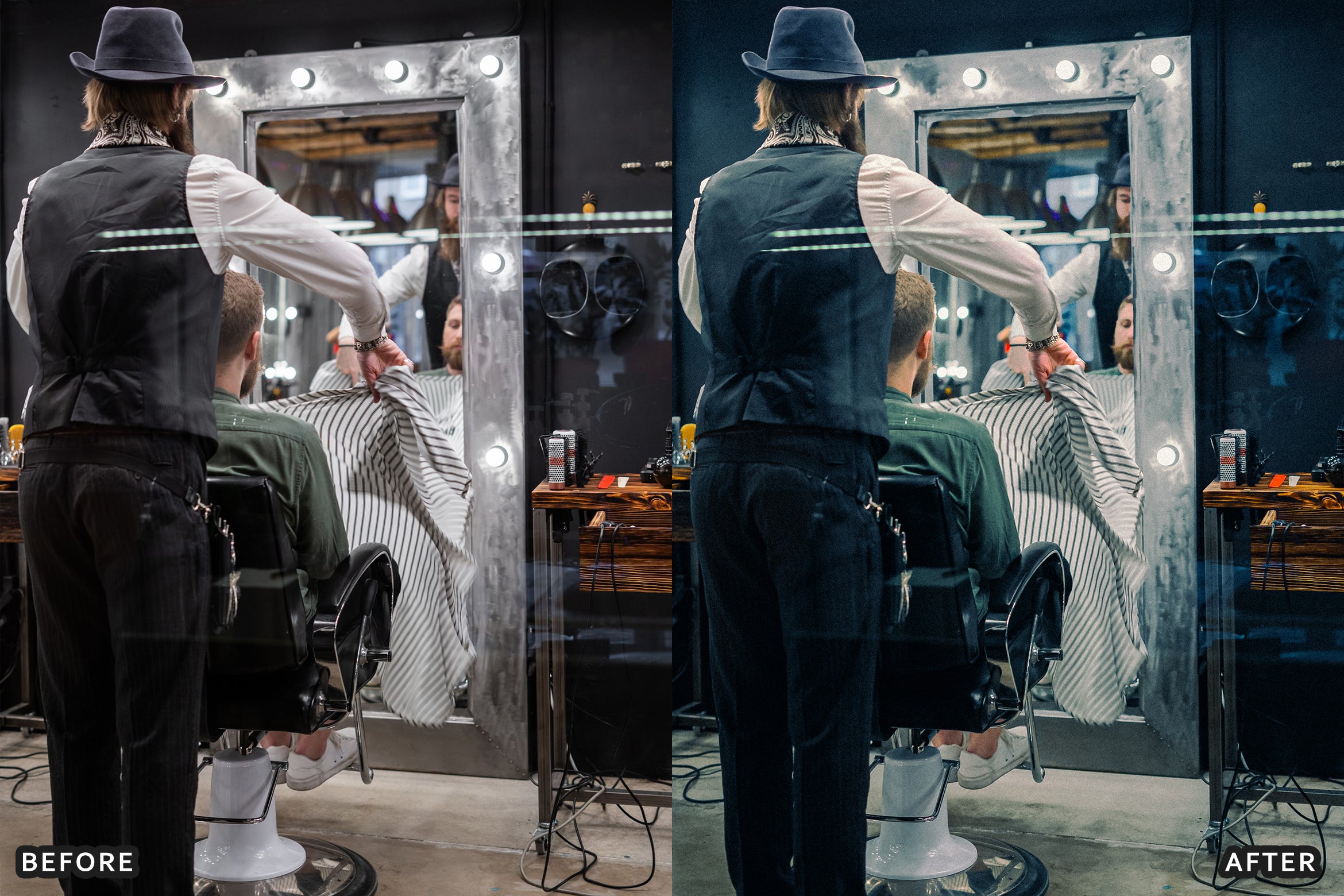 AI-Optimized Barber Shop Charcoal Lightroom Presets