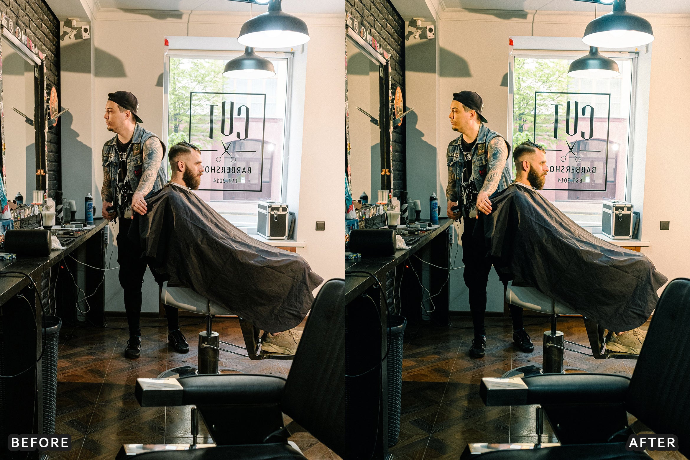 AI-Optimized Barber Shop Charcoal Lightroom Presets