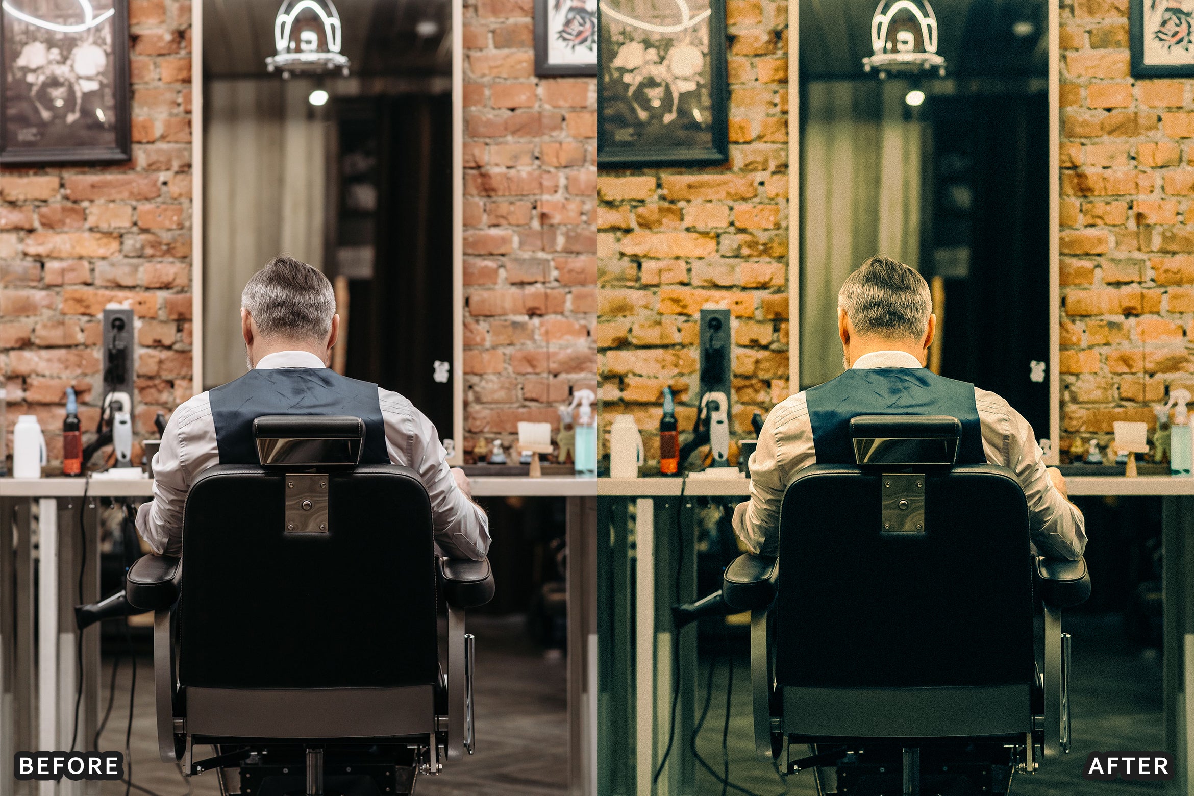 AI-Optimized Barber Shop Charcoal Lightroom Presets