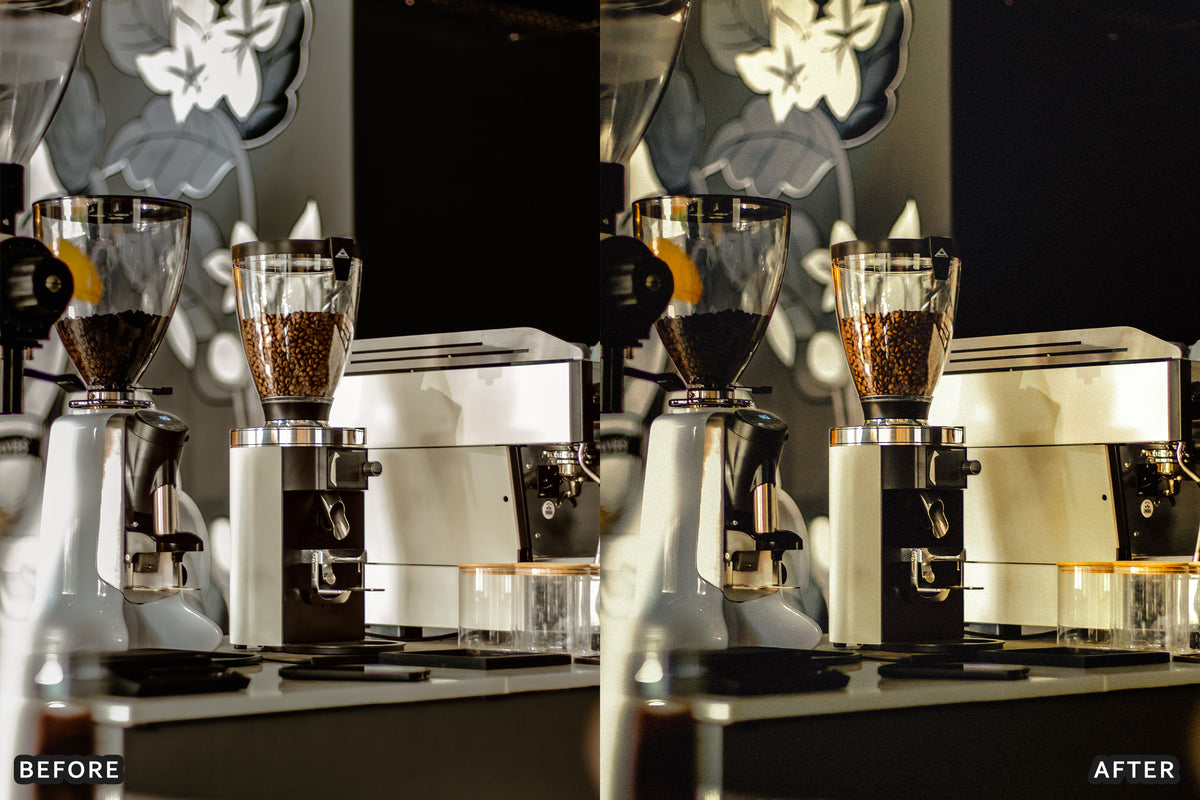 AI-Optimized Espresso Noir Café Lightroom Presets